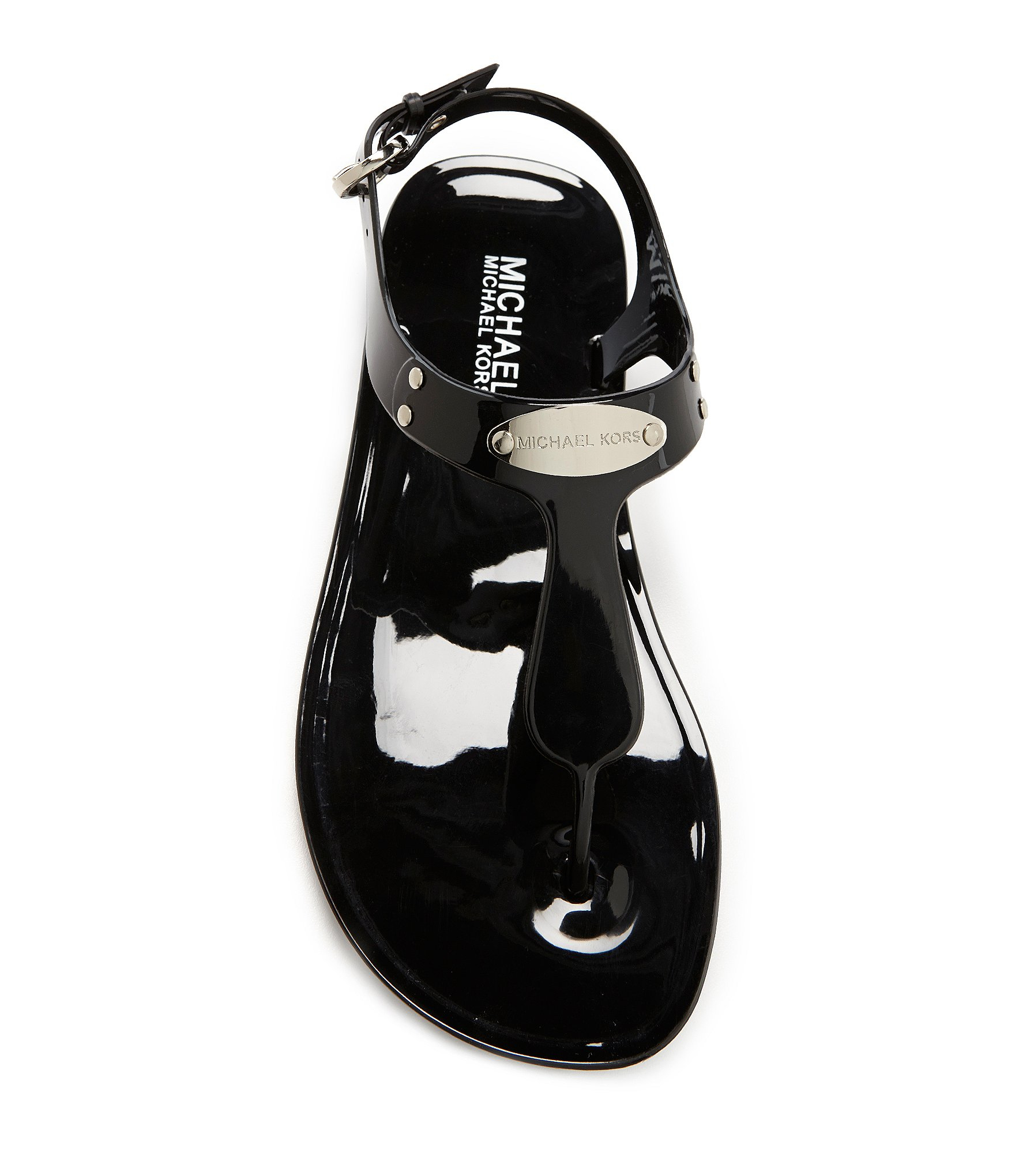 Lyst - Michael Michael Kors Mk Plate Jelly Sandals in Black