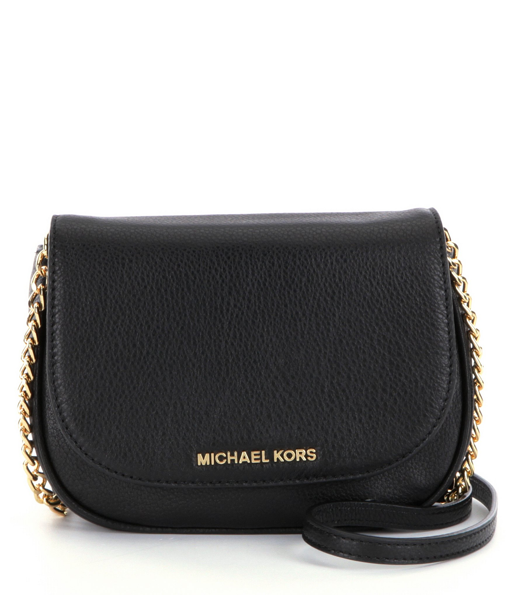 Lyst - MICHAEL Michael Kors Bedford Small Chain Strap Saddle Bag in Black