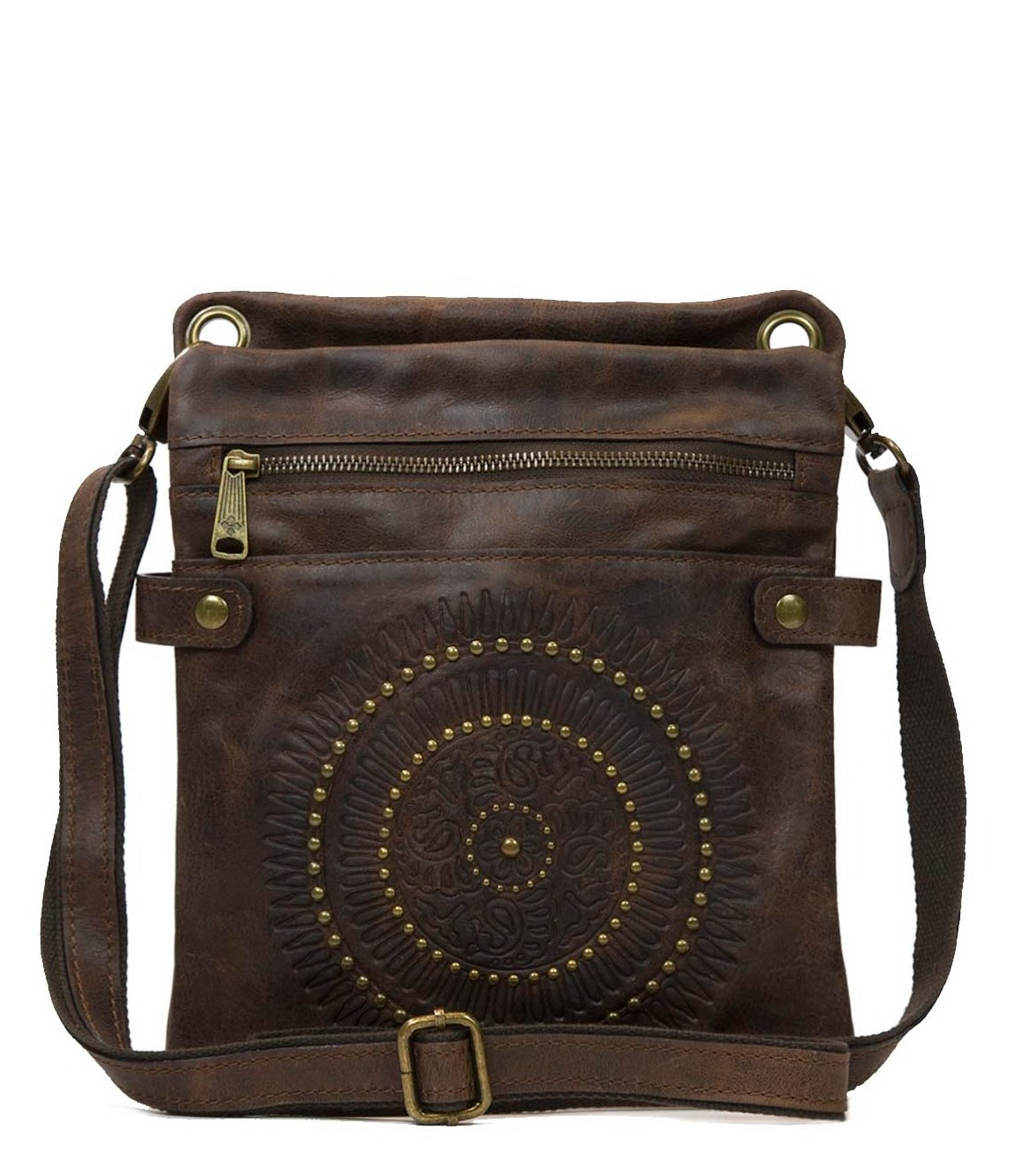 Lyst - Patricia Nash Distressed Vintage Collection Francesca Sling Cross-body Bag in Brown