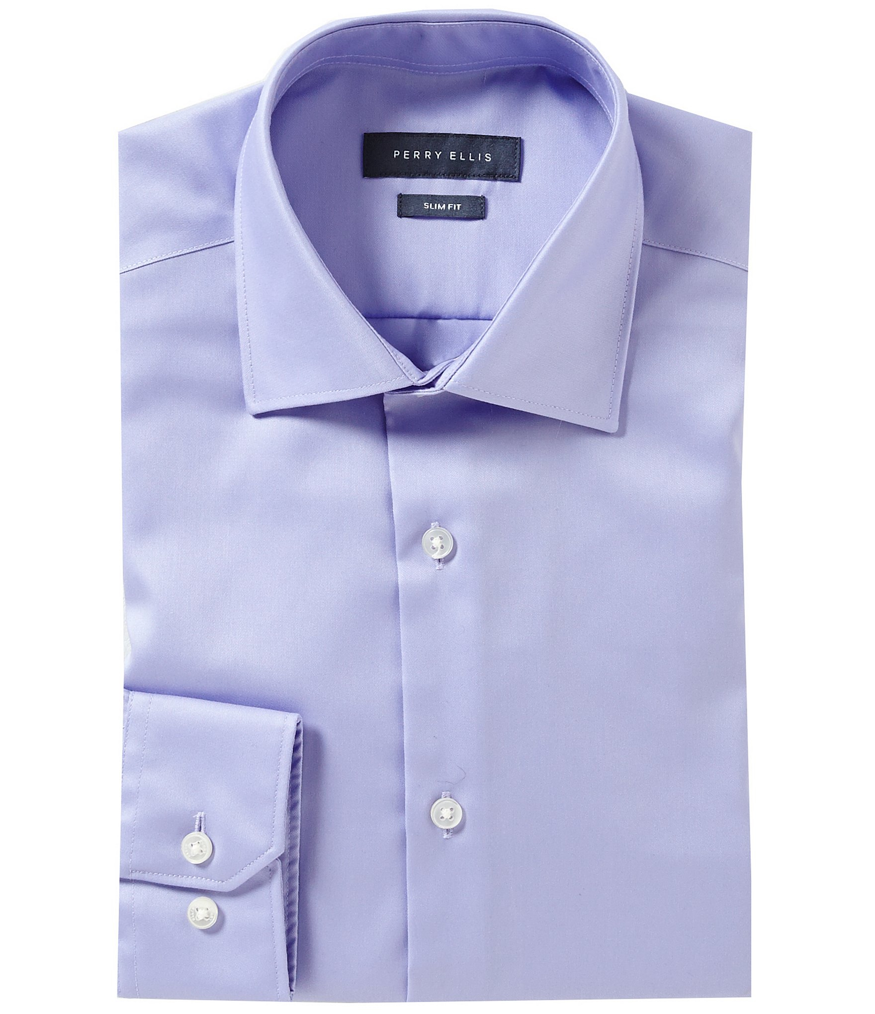 Perry ellis Non-iron Slim-fit Spread-collar Stretch Solid Dress Shirt ...
