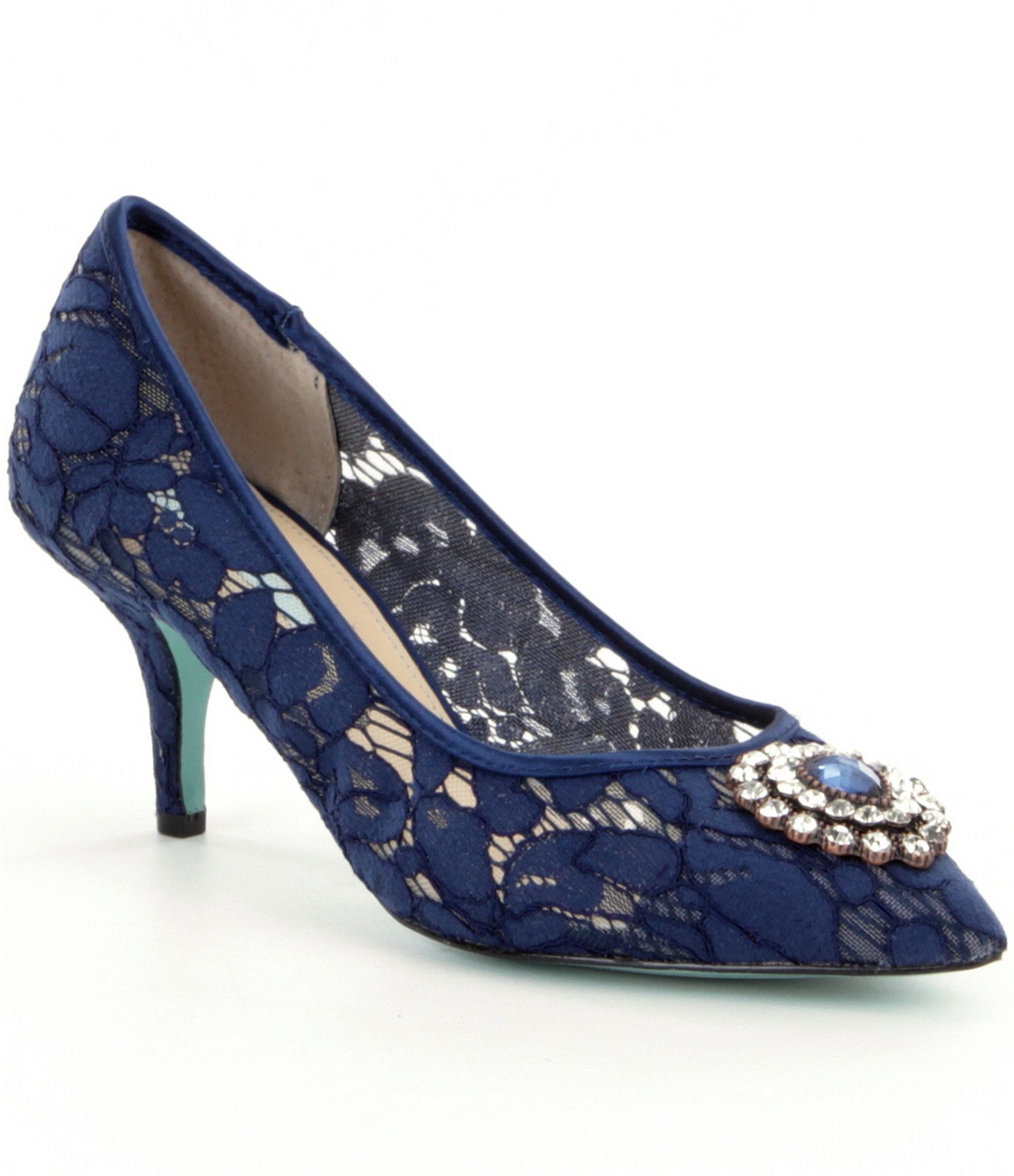 Betsey johnson Blue By Karin Lace Pumps in Blue Lyst
