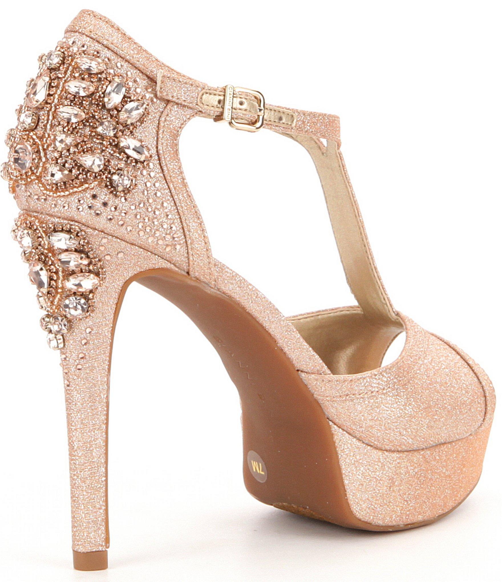 Lyst - Gianni Bini Laurito Glitter Jewel Ornament Platform Dress Sandals