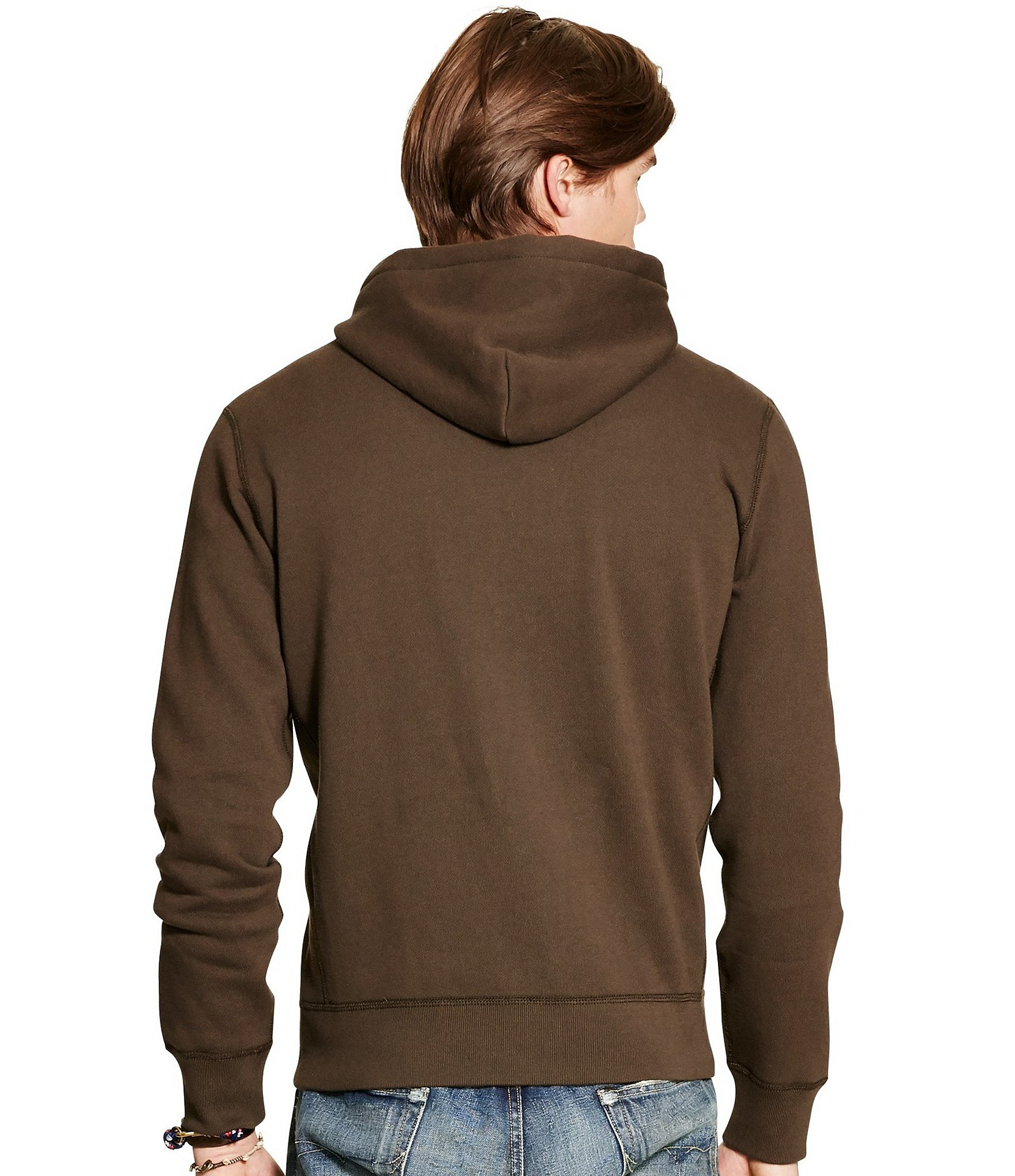 Lyst - Polo Ralph Lauren Cotton-blend-fleece Hoodie in Brown for Men