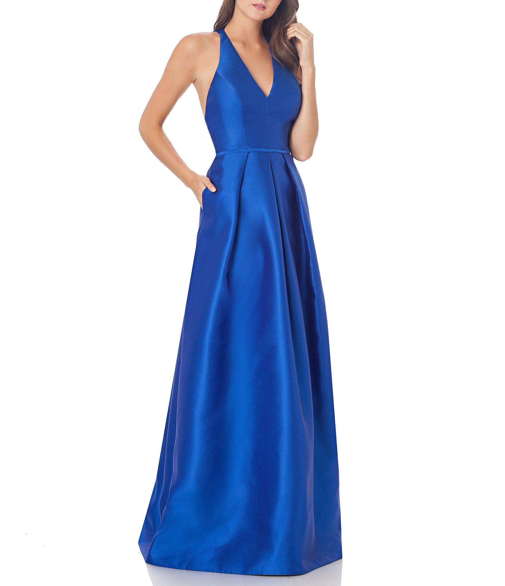 carmen marc valvo blue gown