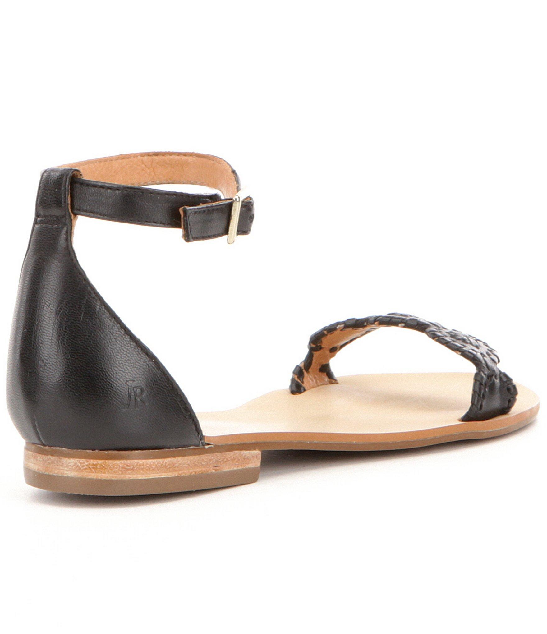 Lyst - Jack Rogers Daphne Leather Ankle Strap Sandals in Black