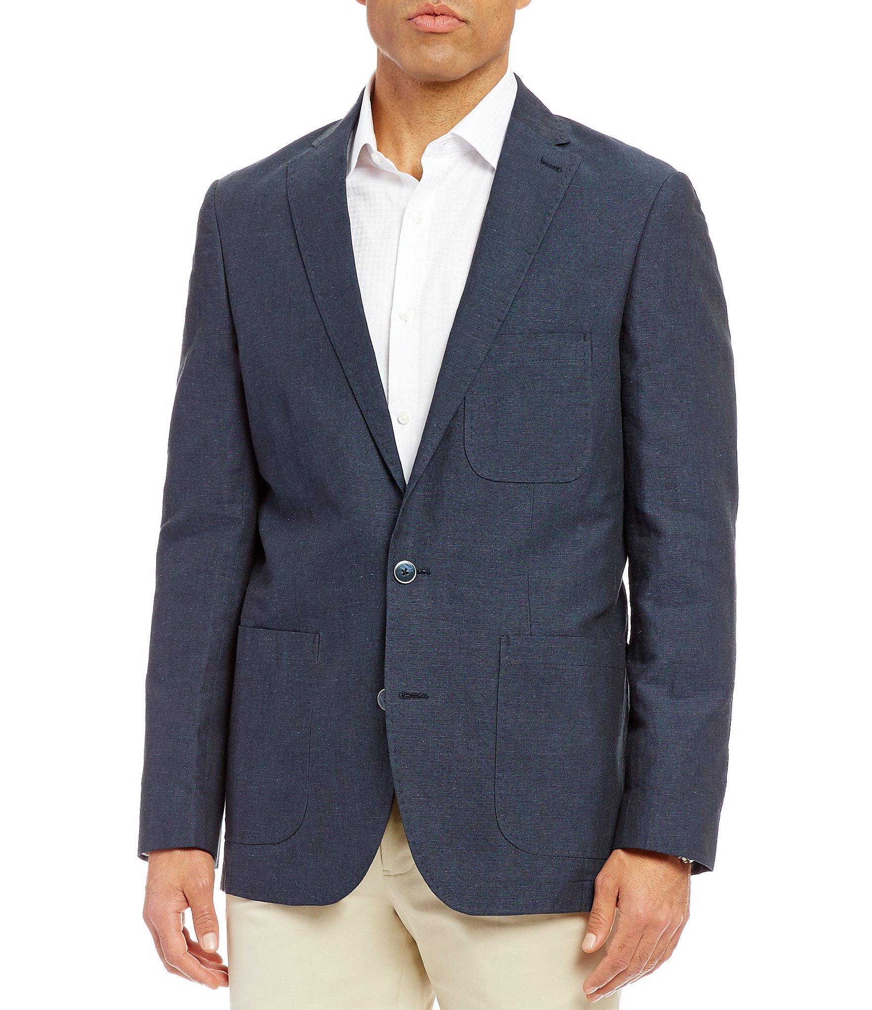 Hart schaffner marx Linen Chambray Blazer in Blue for Men | Lyst