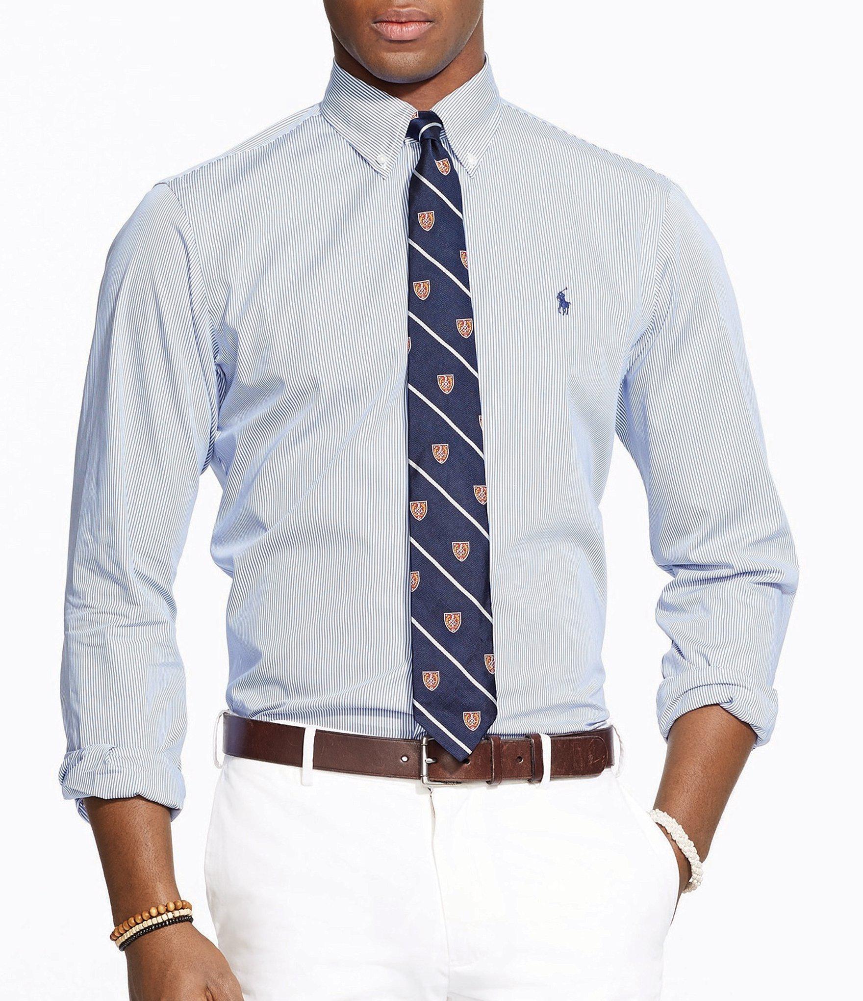 ralph lauren striped poplin shirt