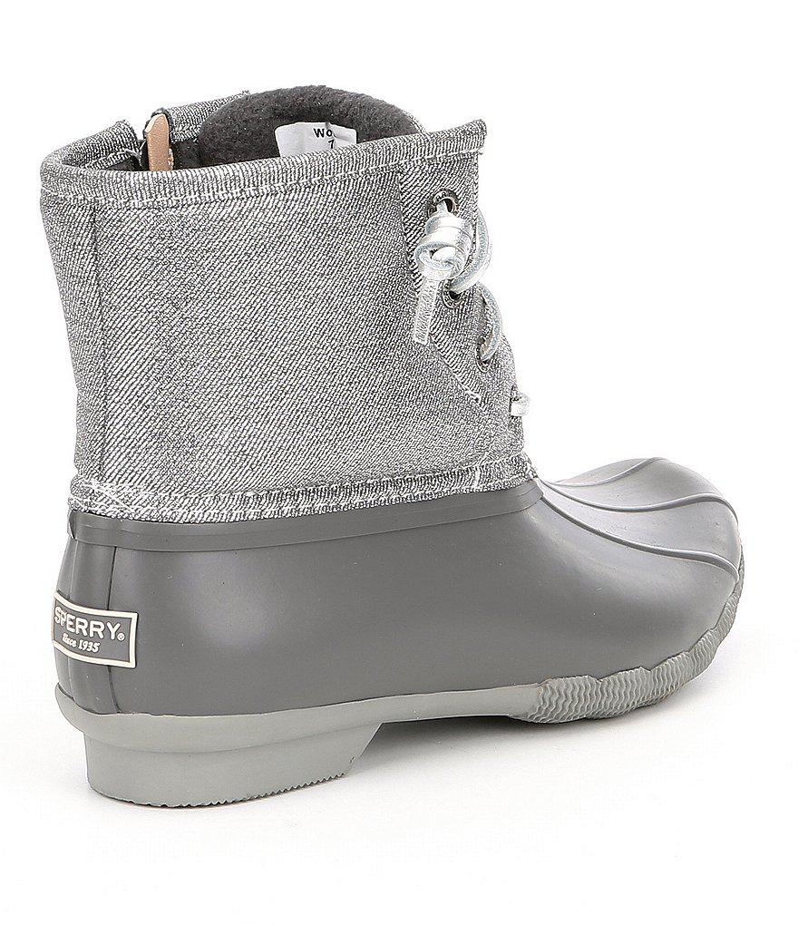 women's saltwater metallic duck boot grey
