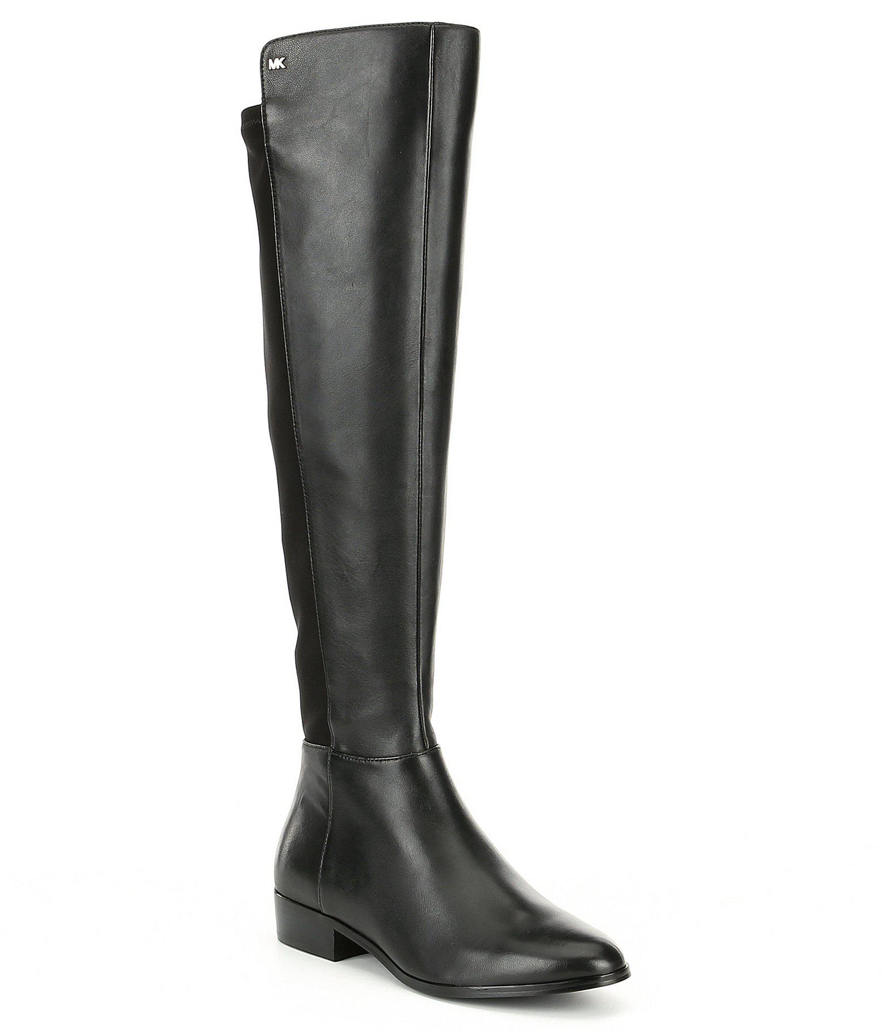 Lyst - Michael Michael Kors Bromley Tall Leather Block Heel Boots in Black