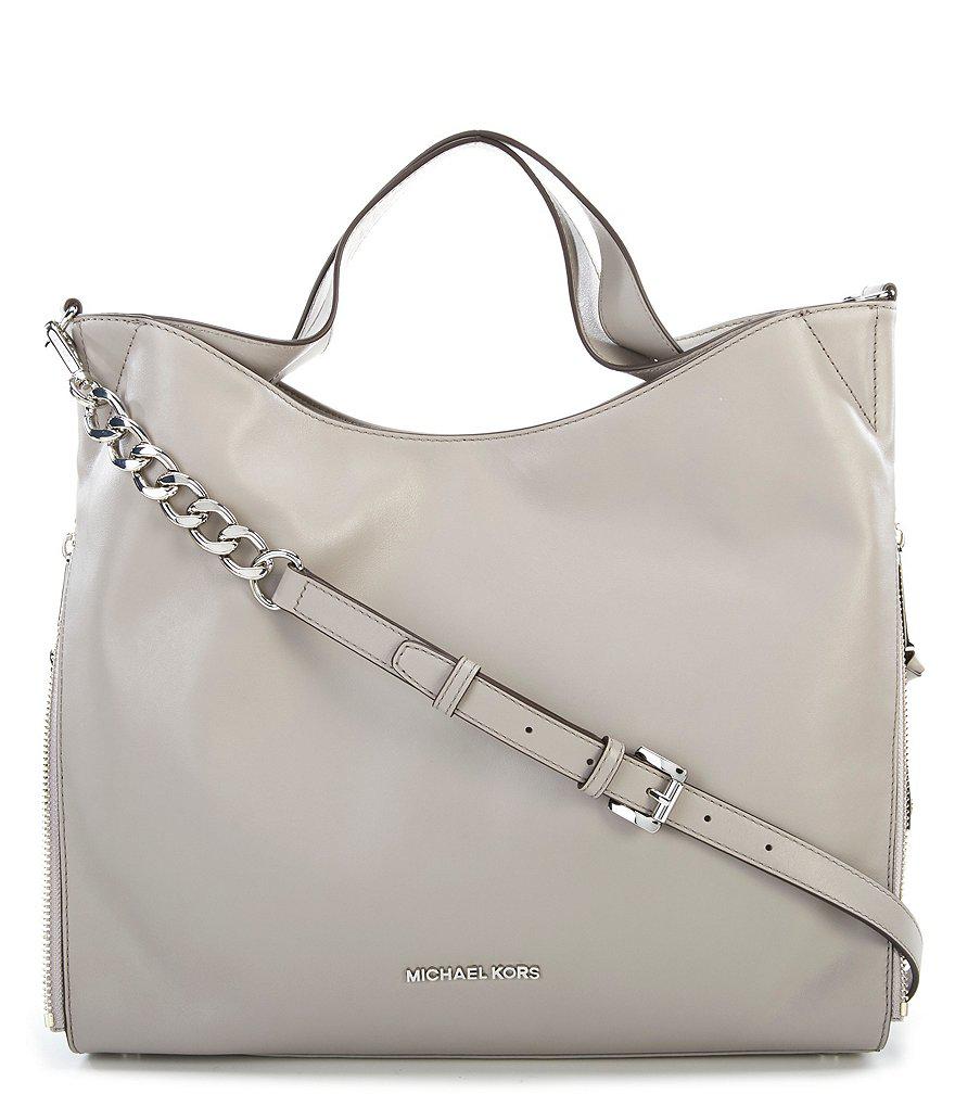 Lyst Michael Kors Devon Large Tote In Gray Gallery