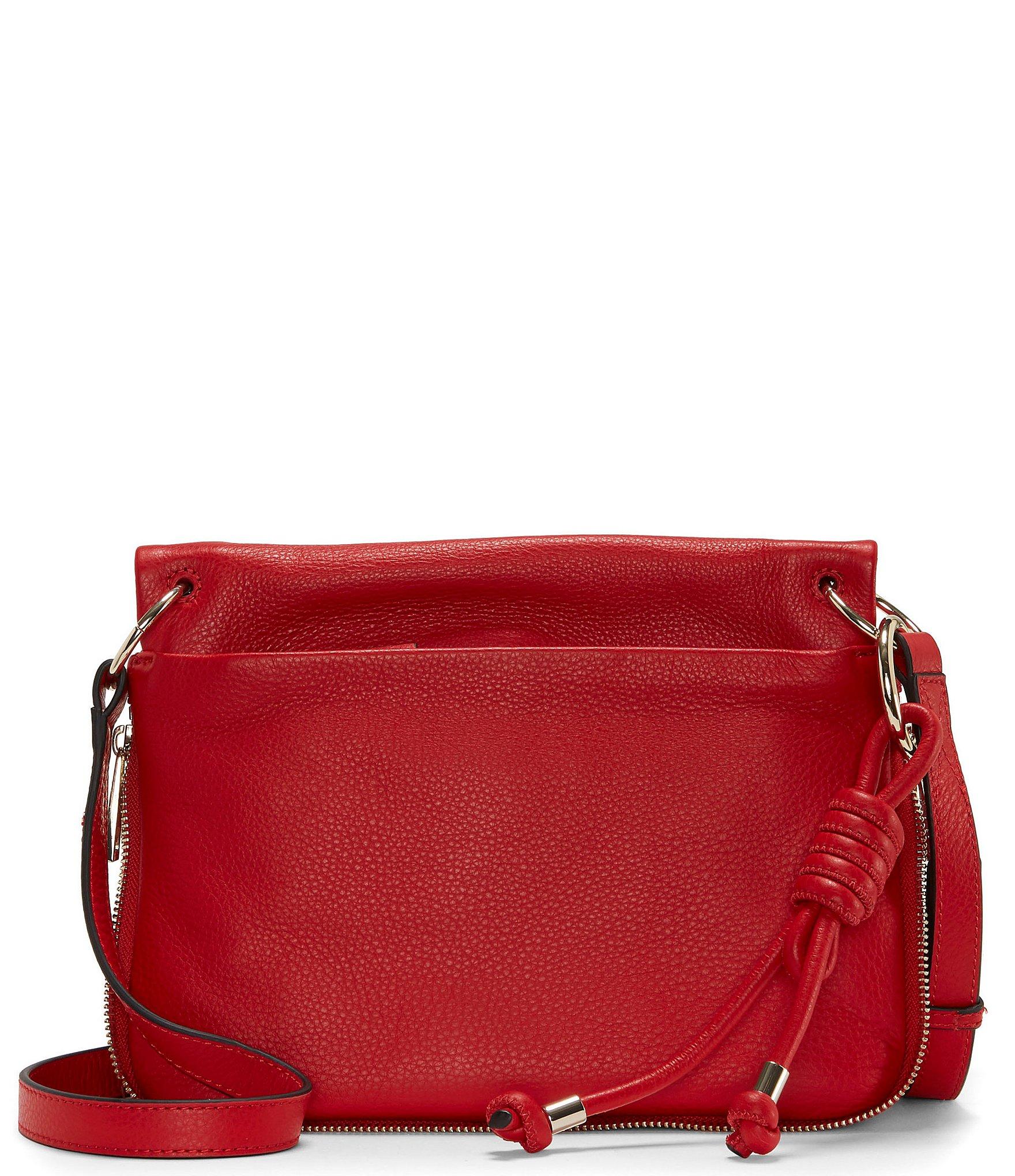 Vince Camuto Lake Flap Small Leather Crossbody Bag in Red - Lyst