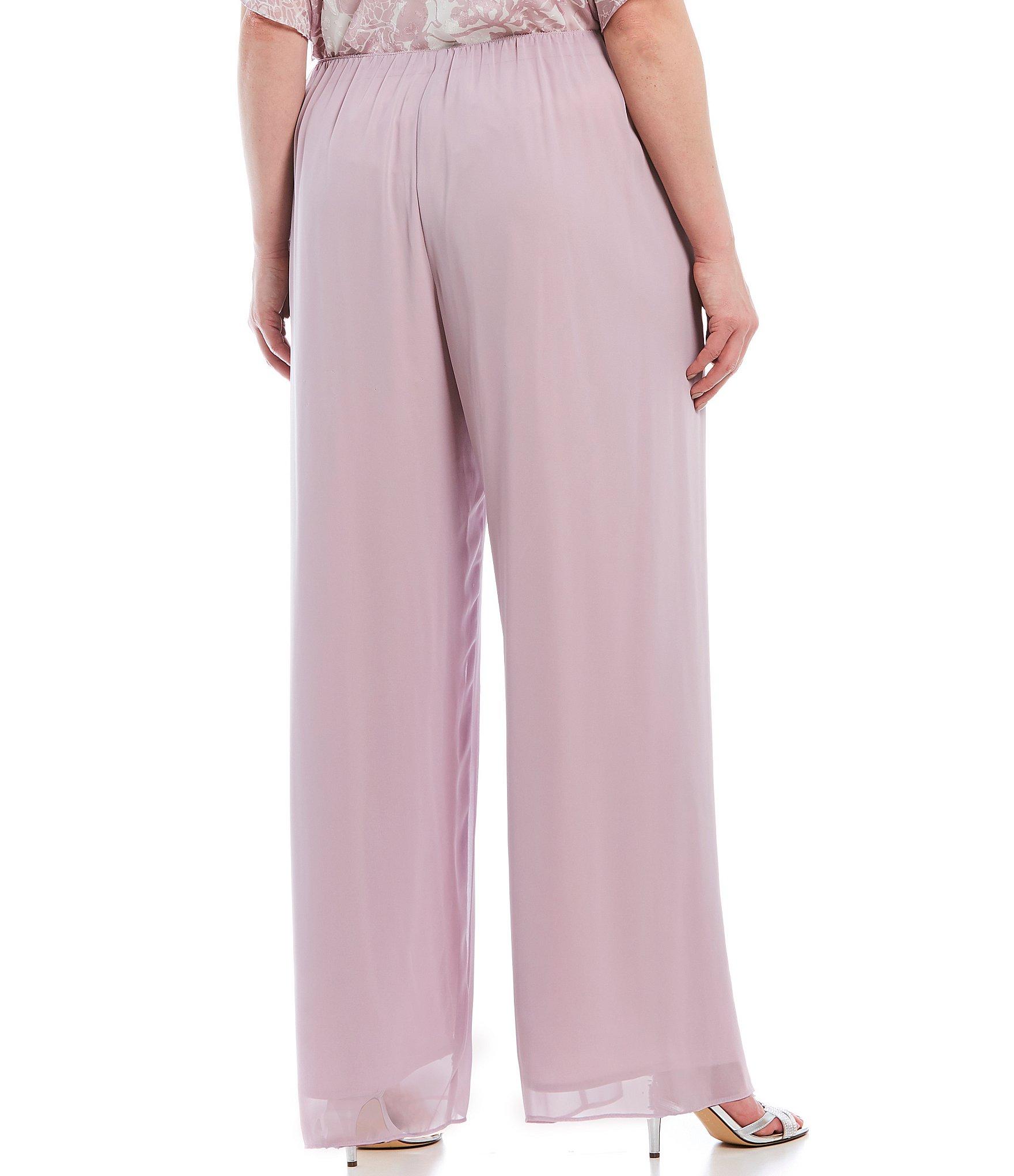 Alex Evenings Plus Size Wide Leg Pull-on Pant in Pink - Lyst