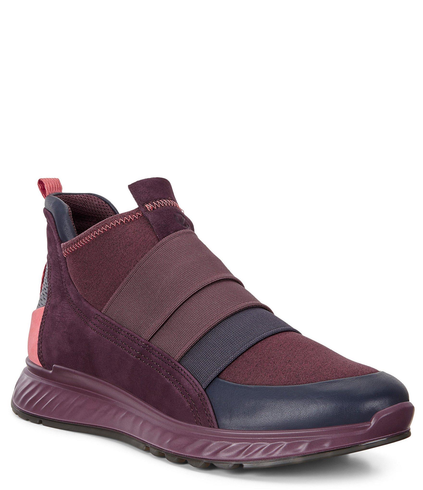 Ecco Womens St.1 Mixed Leather Ankle Sneakers in Purple Lyst