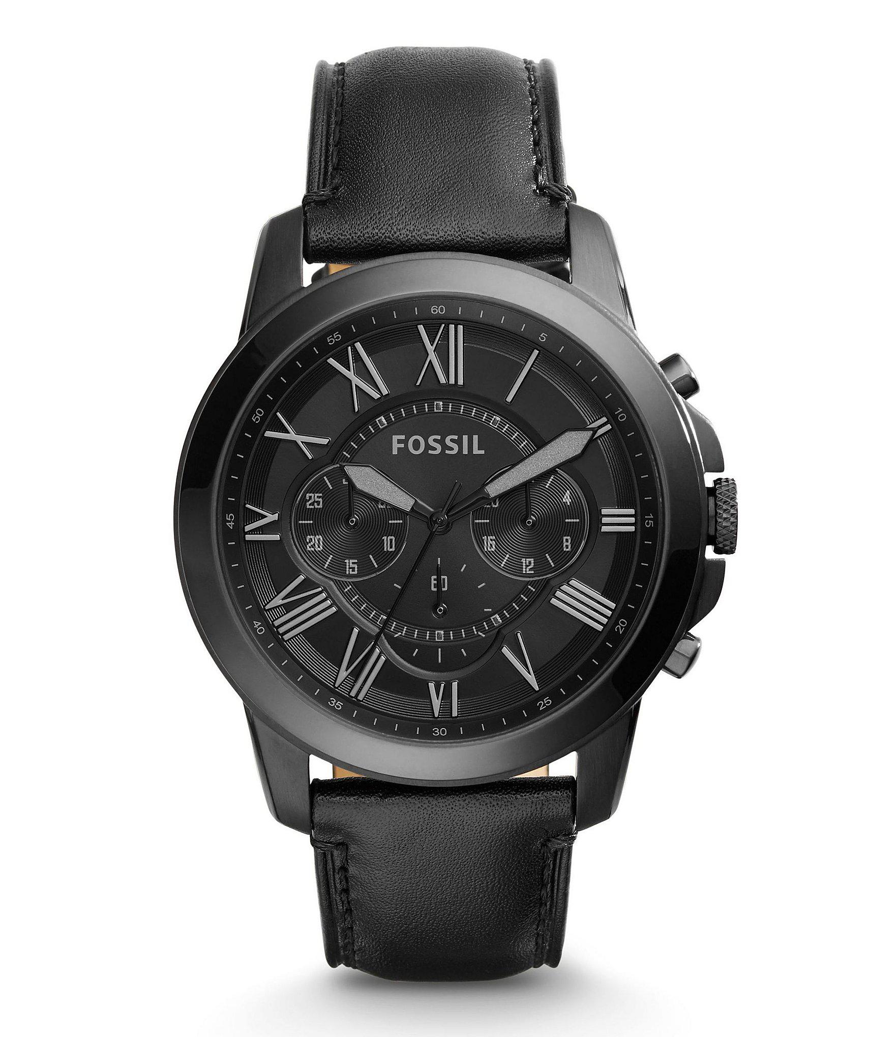 fossil grant chronograph analog black dial men's watch