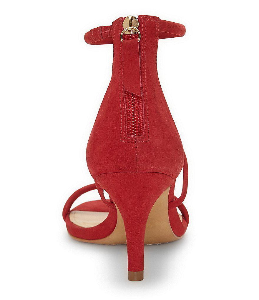 Camuto Back Zip In Nubuck Dress Aviran Sandals Vince Strappy Lyst E9YD2WIH