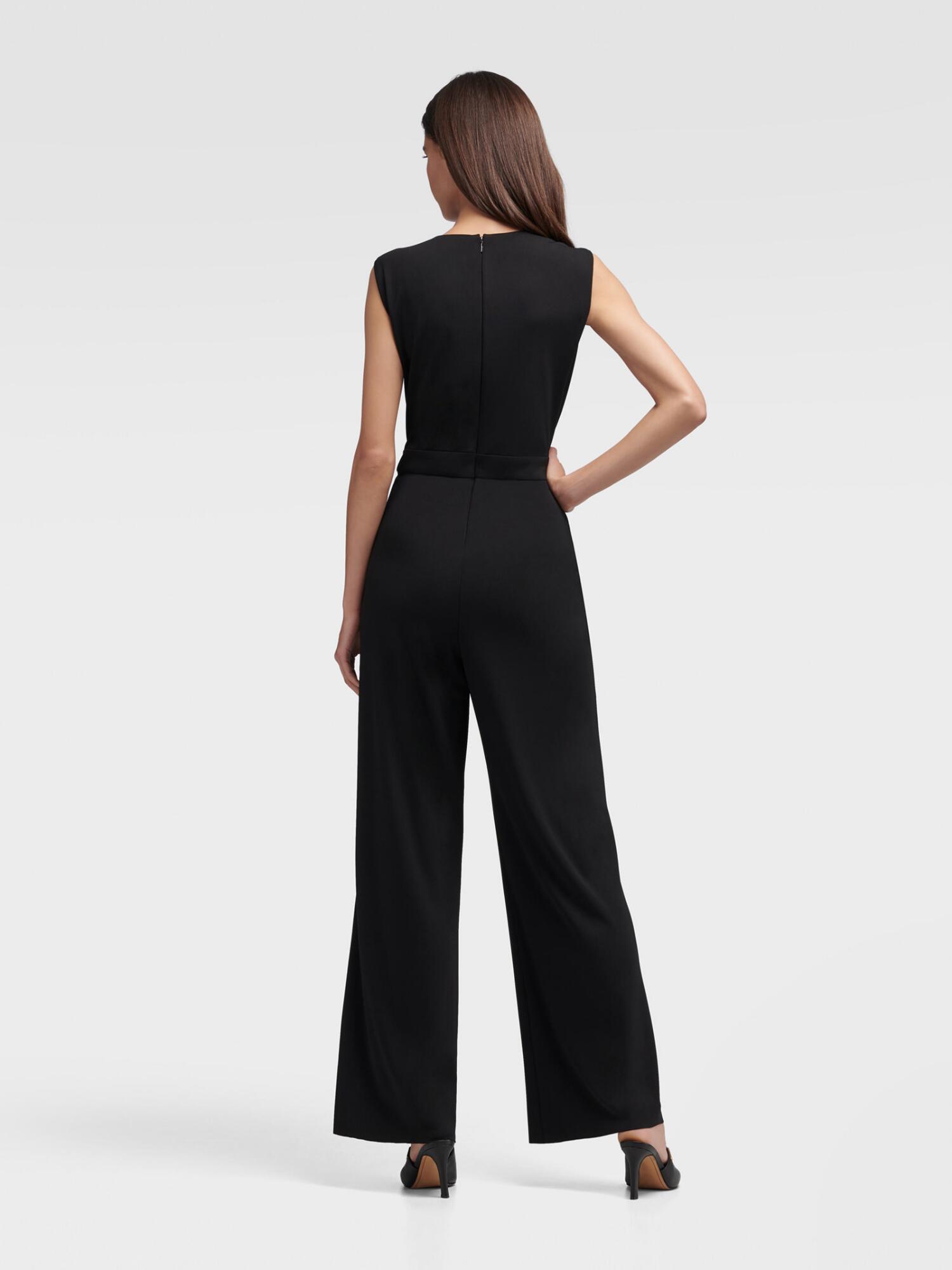 DKNY Synthetic Sleeveless Sailor Jumpsuit in Black - Lyst