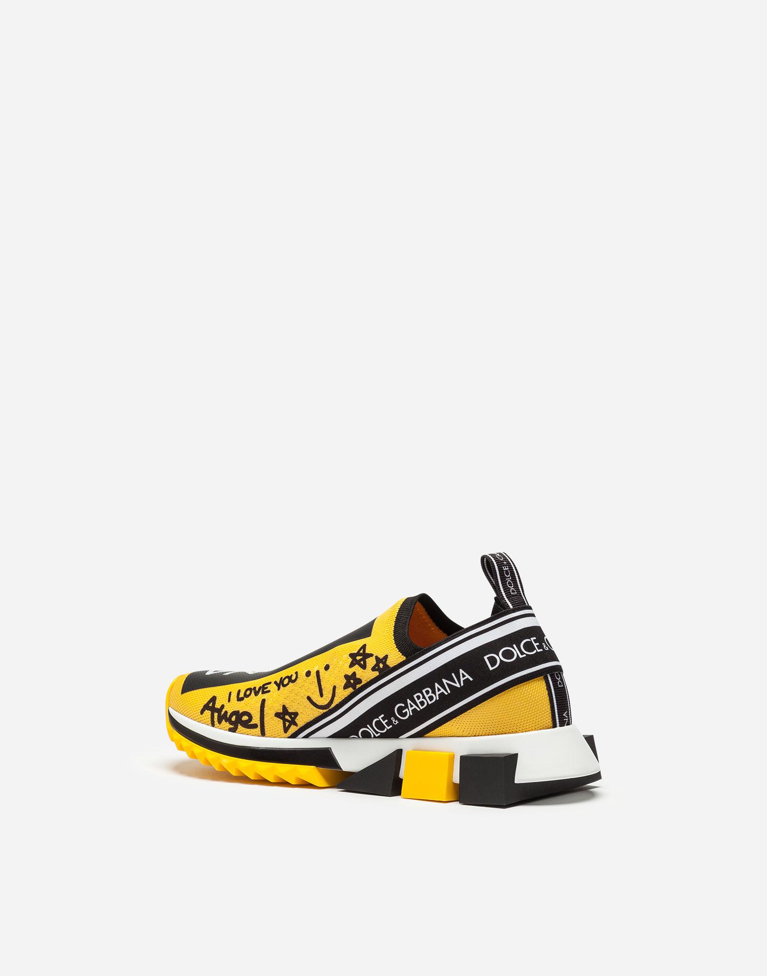Dolce & Gabbana Synthetic Sneakers In Sorrento Graffiti Print in Yellow ...