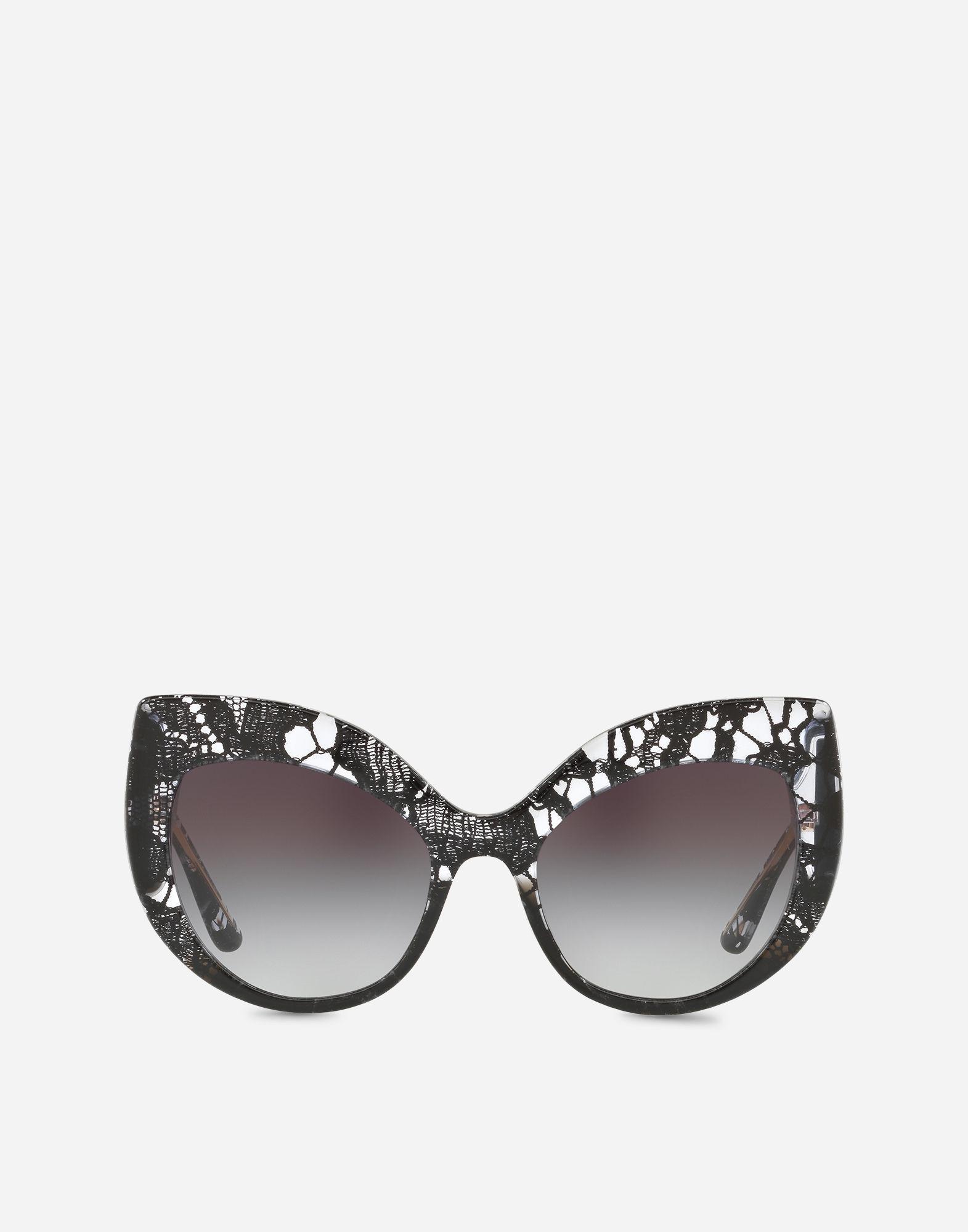 Lyst Dolce And Gabbana Cat Eye Lace Acetate Sunglasses In Black 0661