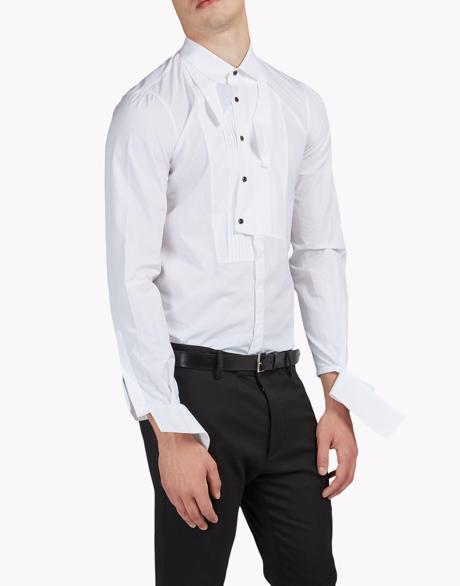 white bib front shirt