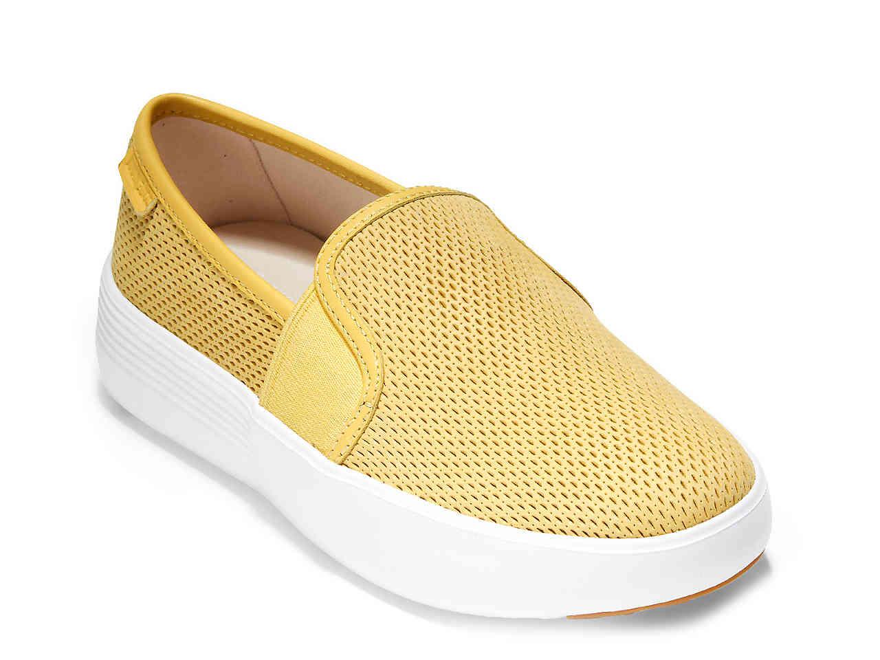 Cole Haan Grand Crosscourt Platform Slip-on Sneaker in Yellow - Lyst