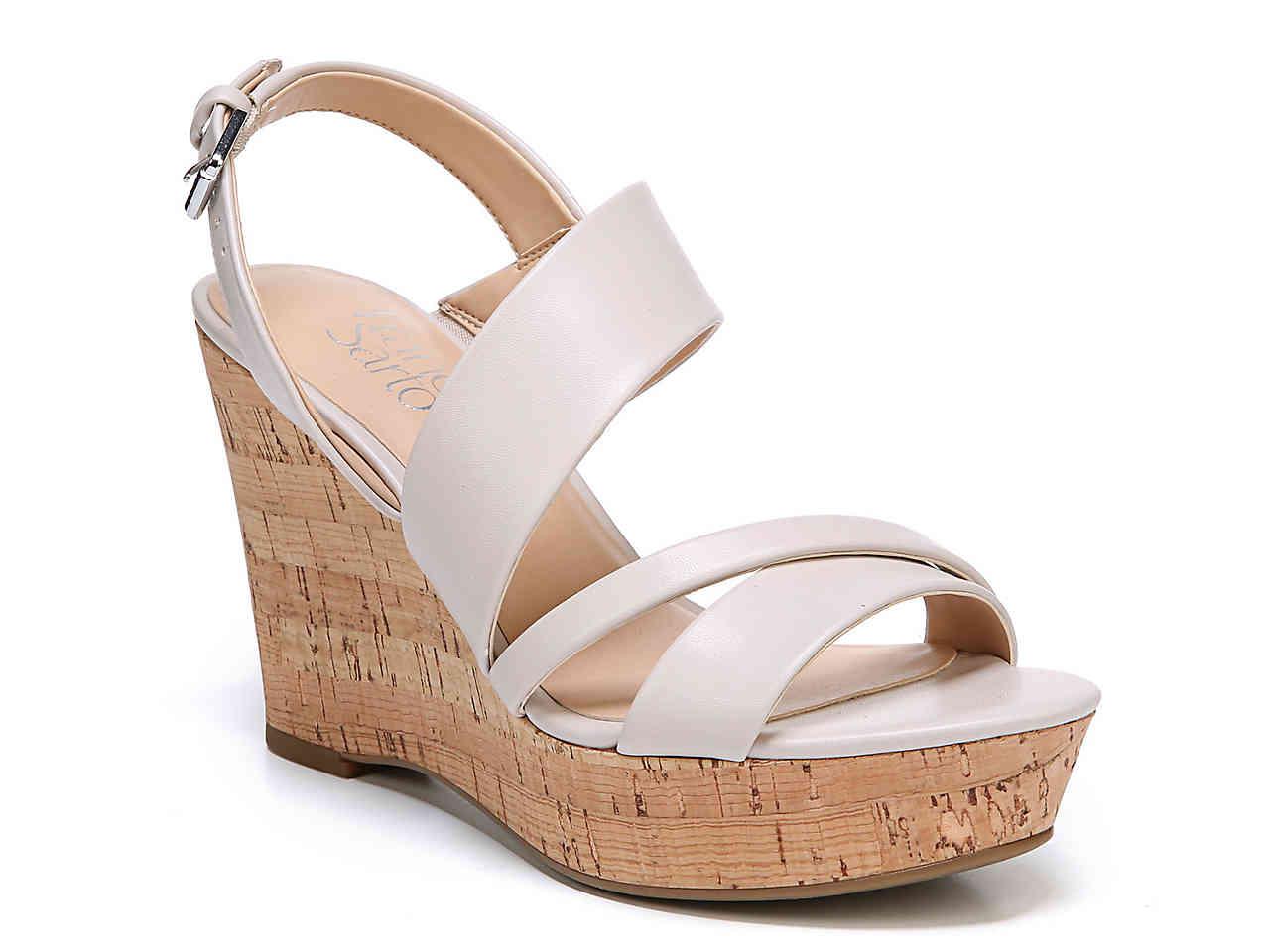 franco sarto white platform sandals