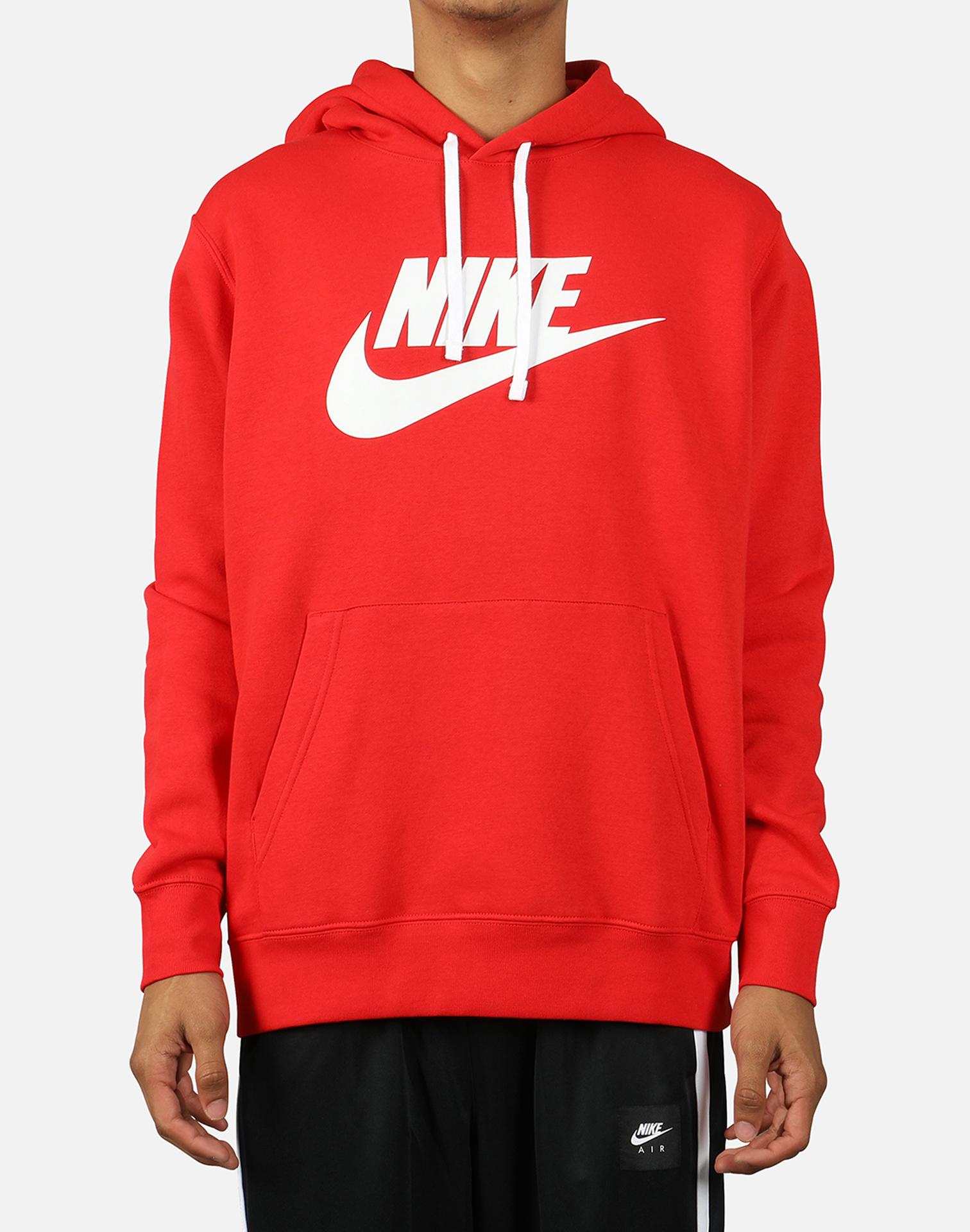 Nike Nsw Club Fleece Pullover Hoodie in Red for Men - Lyst