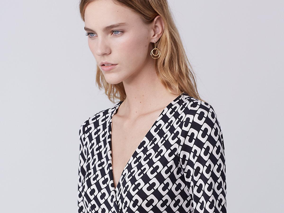 Lyst Diane Von Furstenberg Chain Link Silk Jersey Wrap Dress Gallery