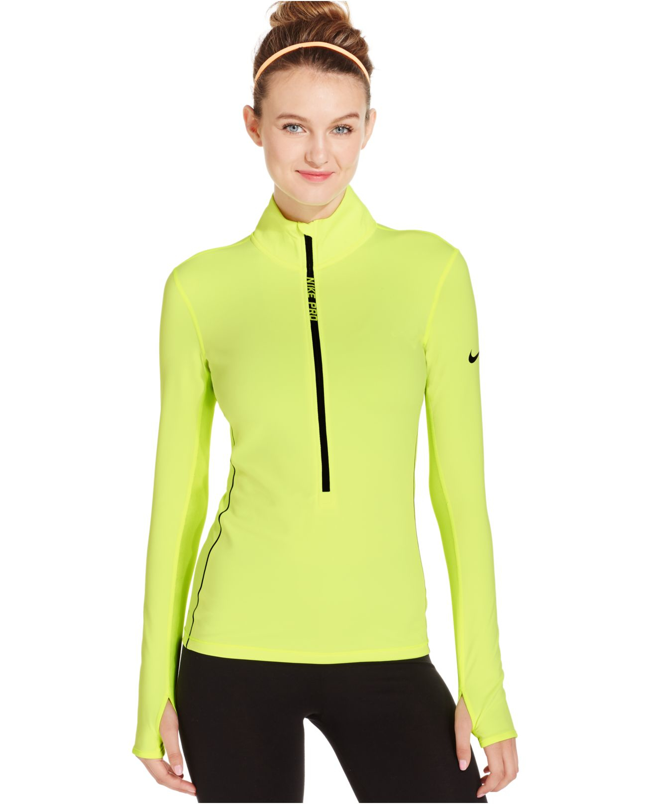 Lyst - Nike Pro Hyperwarm Half-zip Dri-fit Long-sleeve Shirt in Black