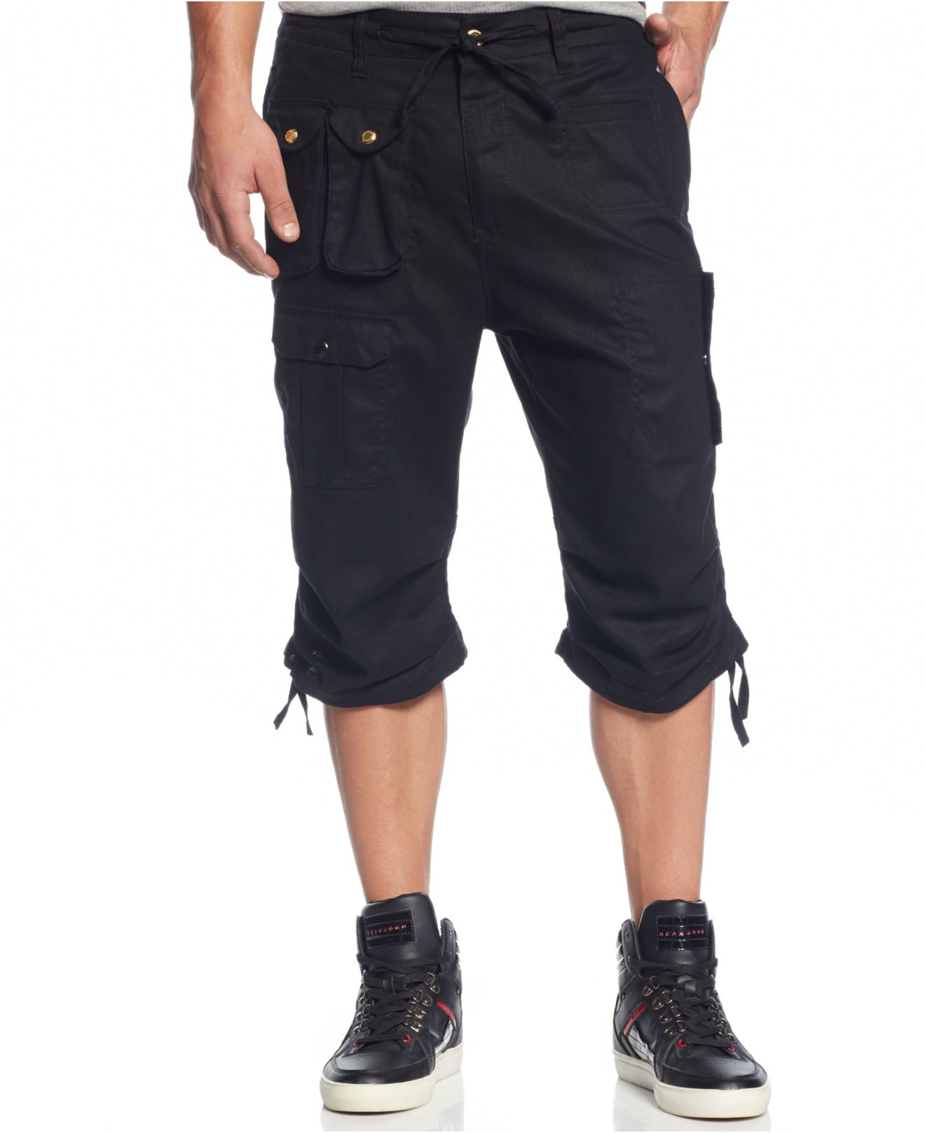 Sean john Big And Tall Flight Cargo Shorts in Black for Men | Lyst