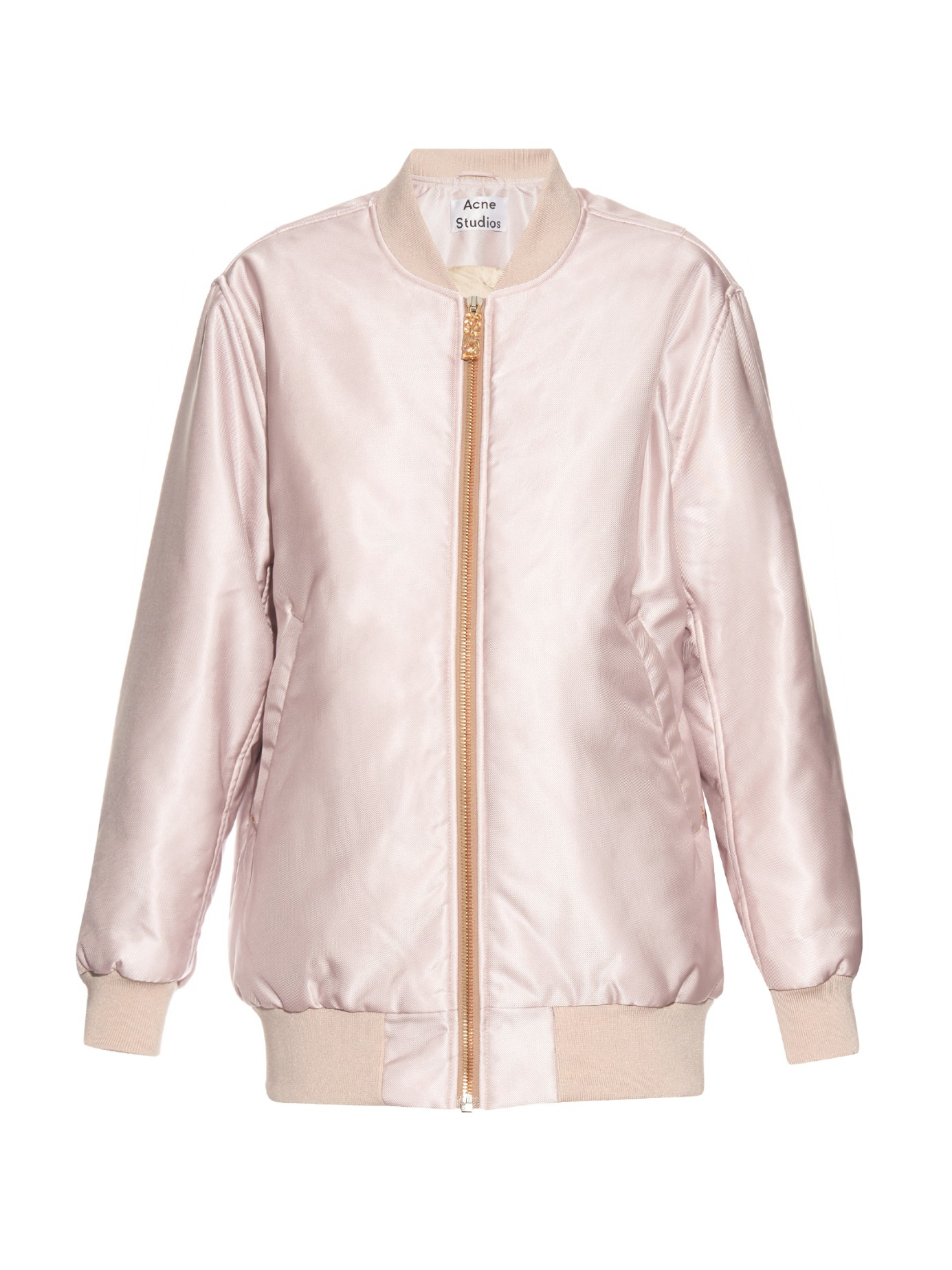 Acne Studios Selow Satin Bomber Jacket in Pink - Lyst