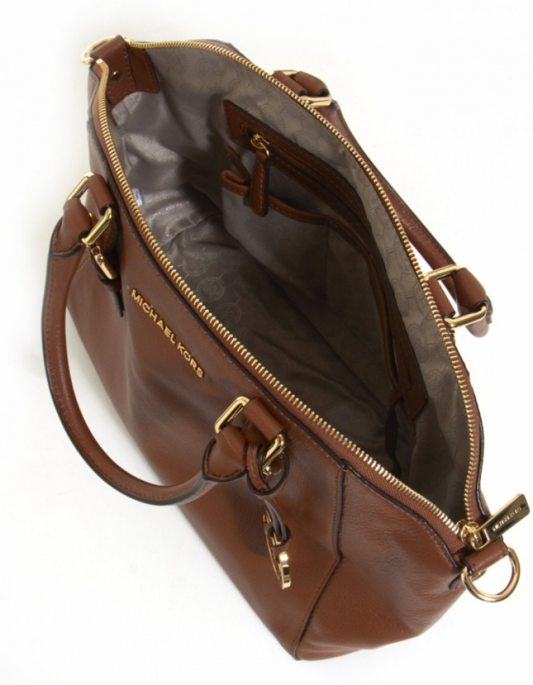 Lyst Michael Kors Bedford Satchel Bag In Brown Gallery
