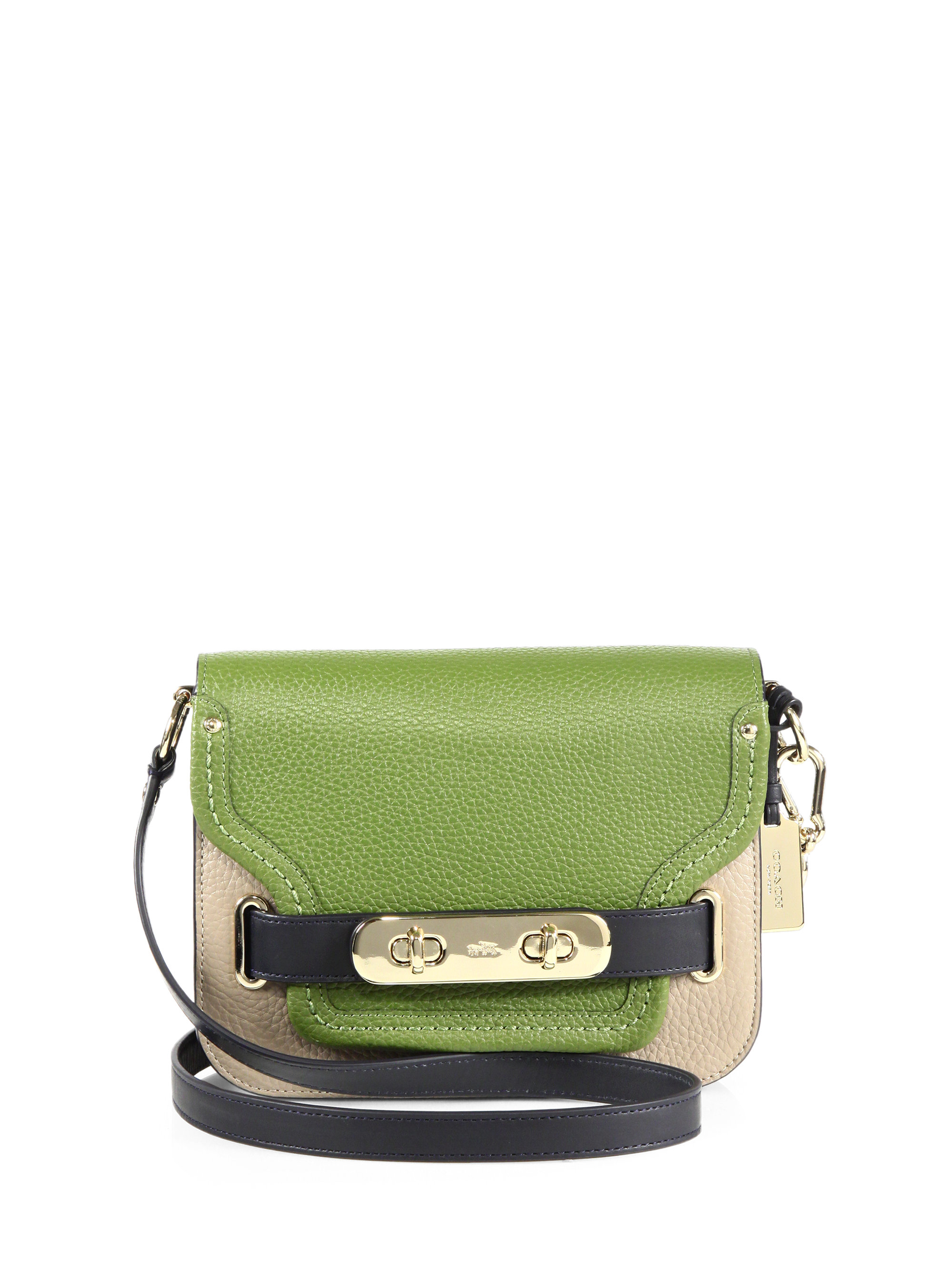 Lyst - Coach Swagger Small Colorblock Leather Crossbody Bag in Green