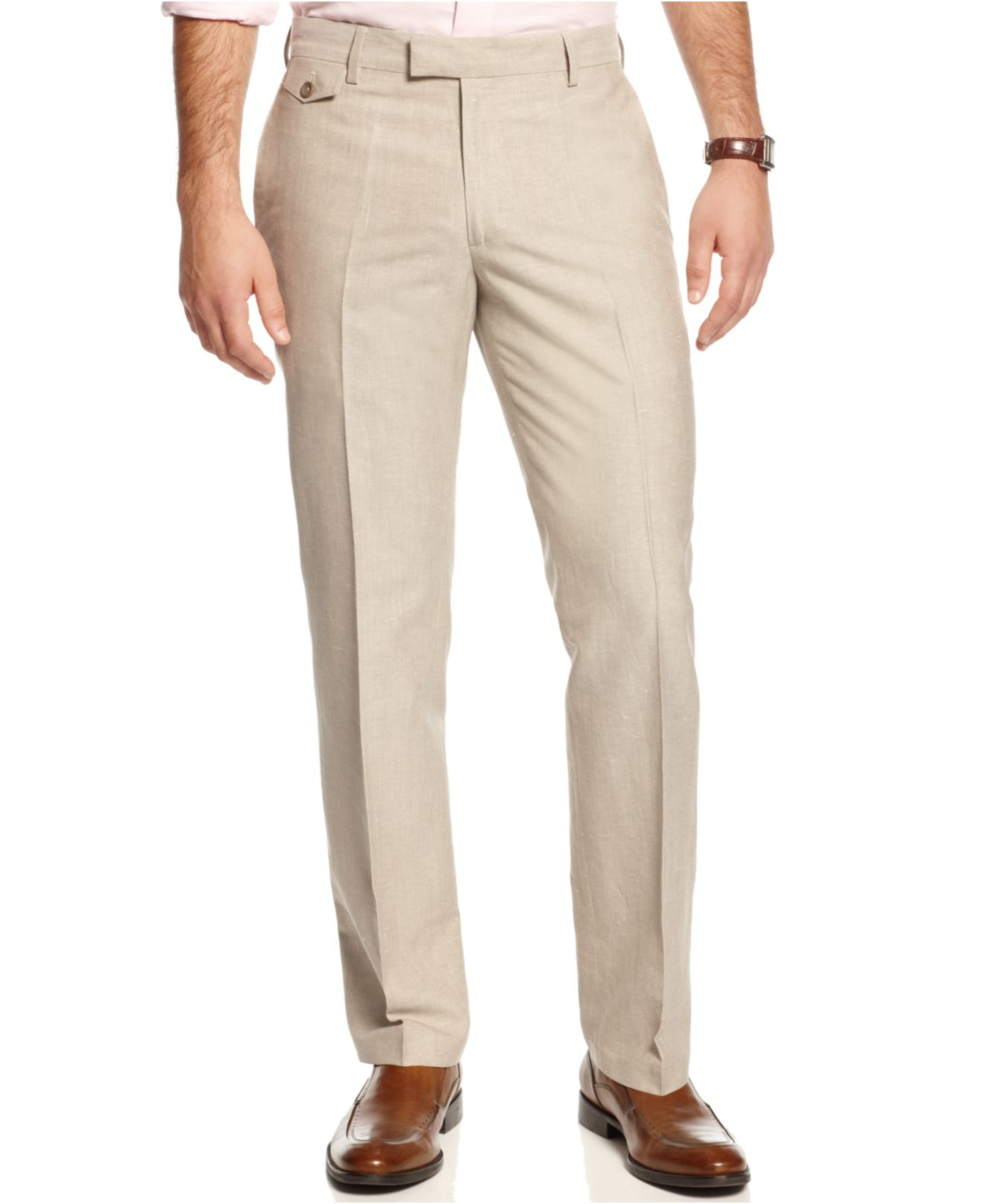 Lyst - Kenneth Cole Reaction Slim-fit Linen-blend Pants in Natural for Men