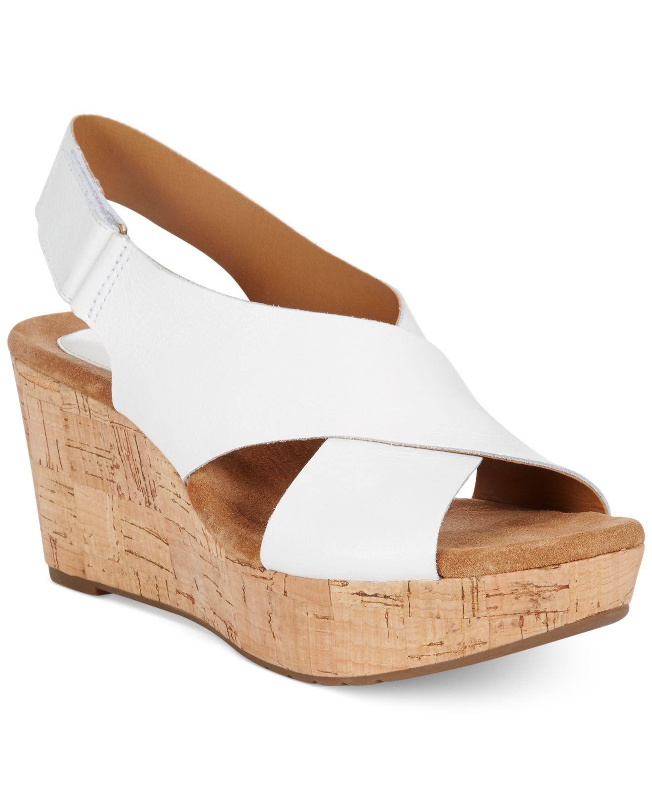 Clarks Artisan Women's Caslynn Shae Platform Wedge Sandals in White | Lyst