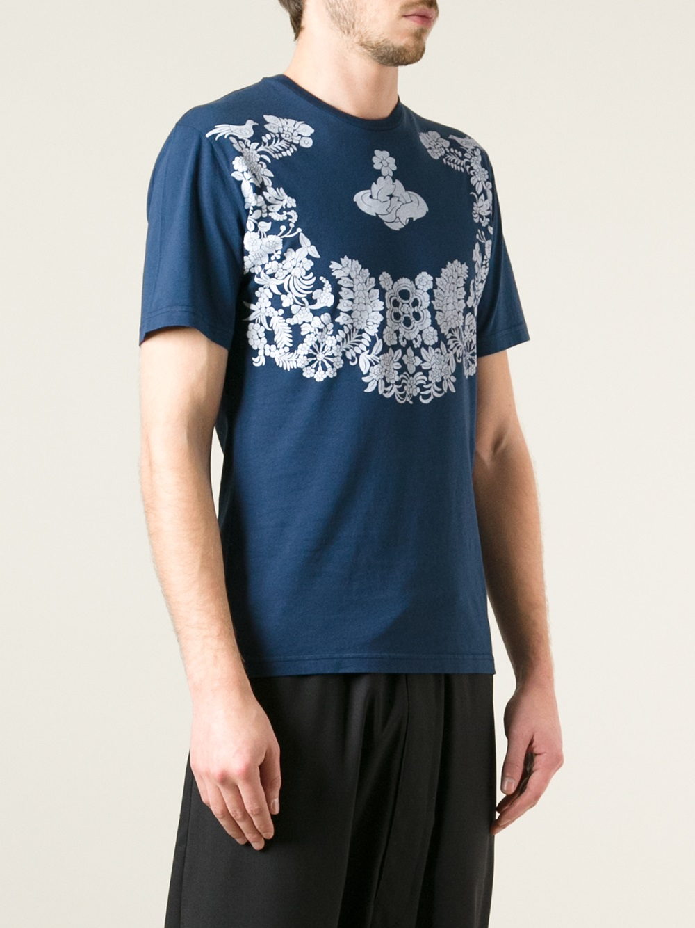 Lyst - Vivienne Westwood Floral Print T-shirt in Blue for Men