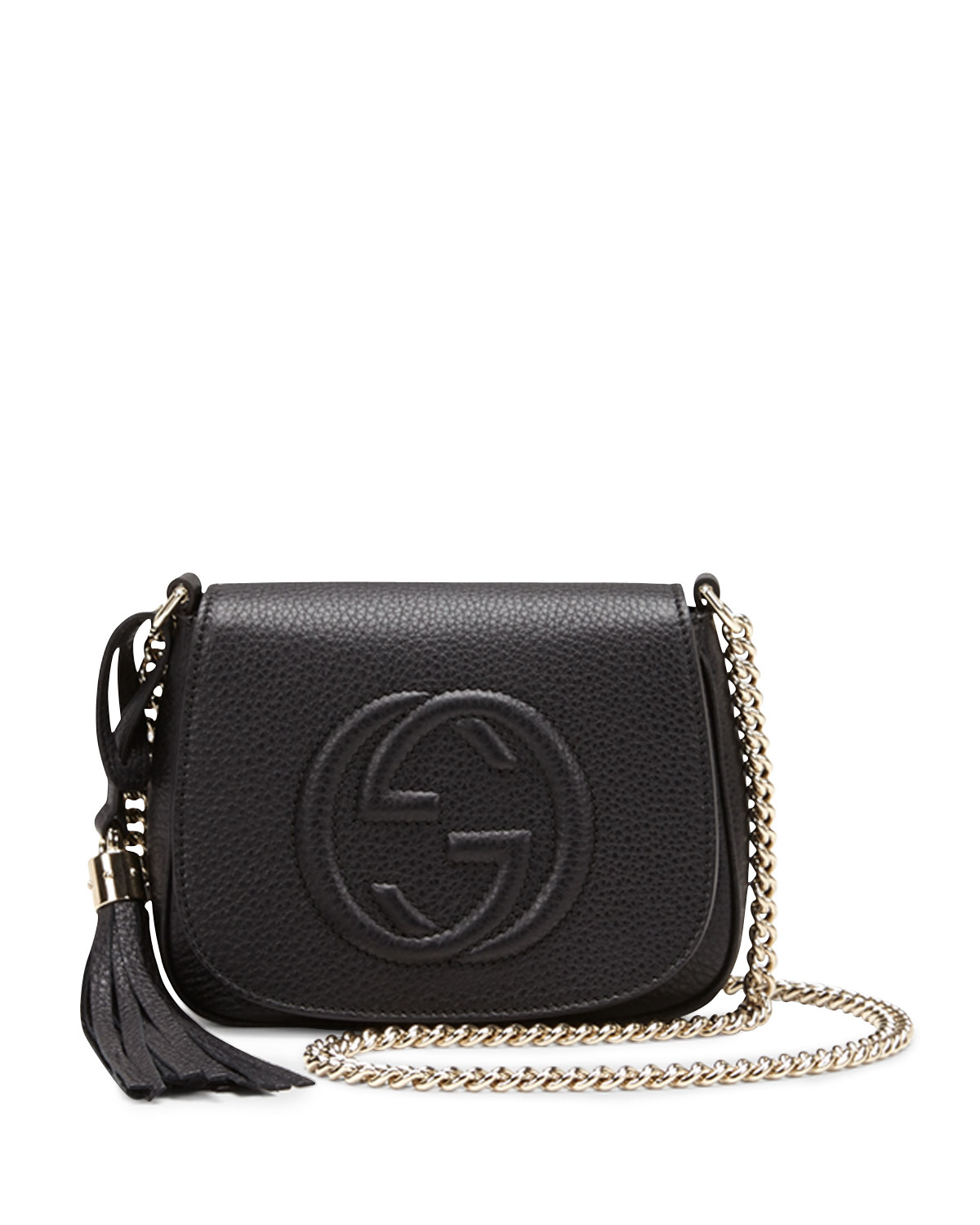 Lyst Gucci Soho Leather Chain Crossbody Bag in Black