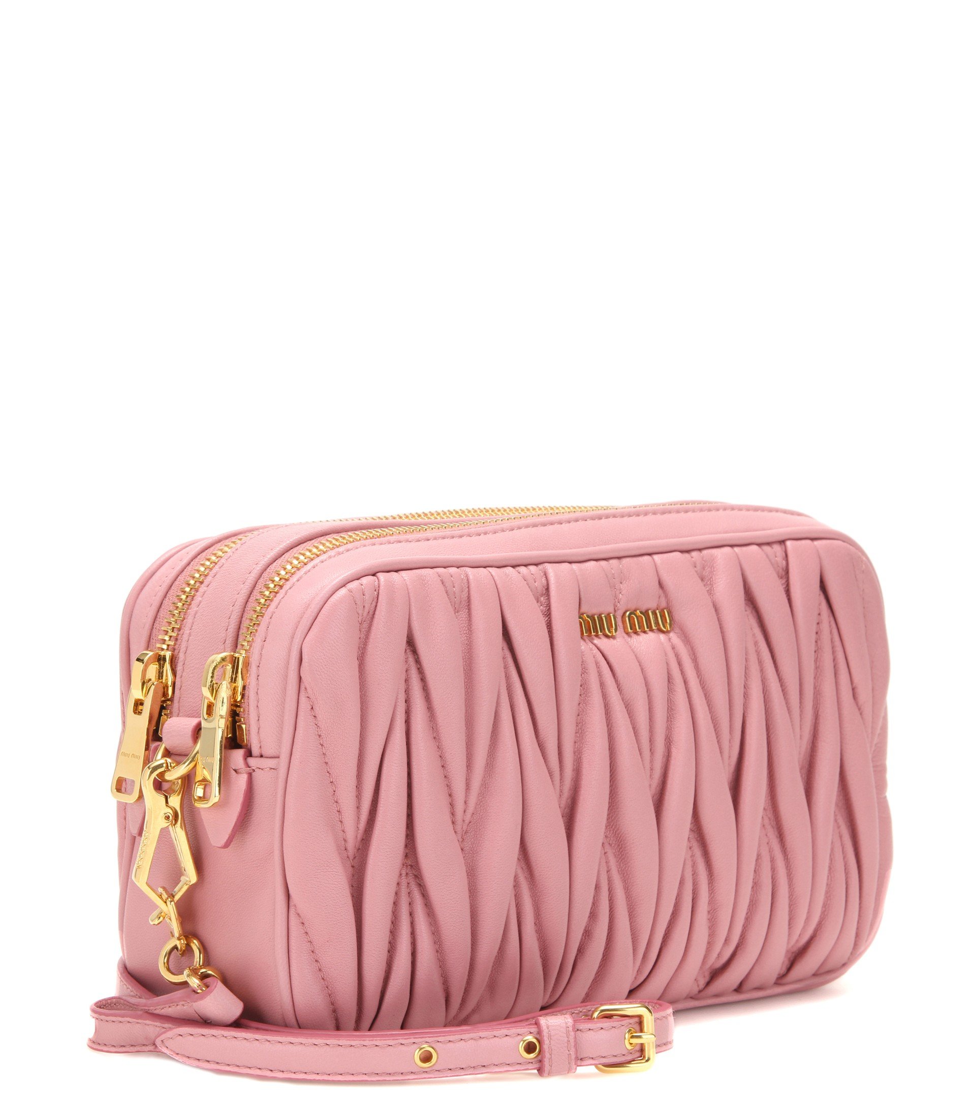 matelassé leather shoulder bag miu miu