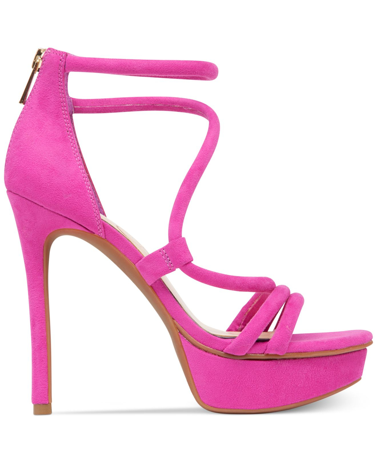 Jessica simpson Caela Asymmetrical Platform Dress Sandals in Pink ...