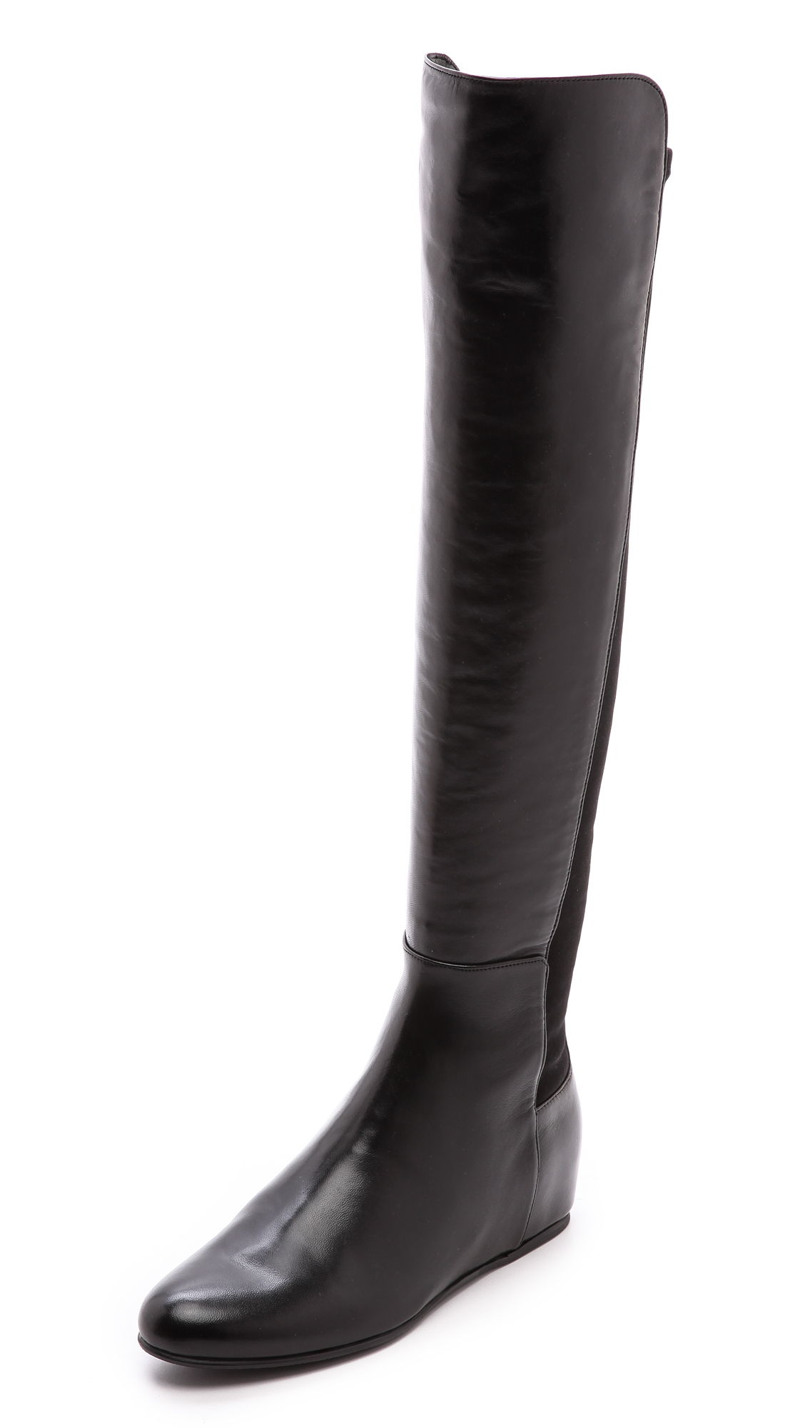 Lyst - Stuart Weitzman Mainline Hidden Wedge Boots - Black in Black