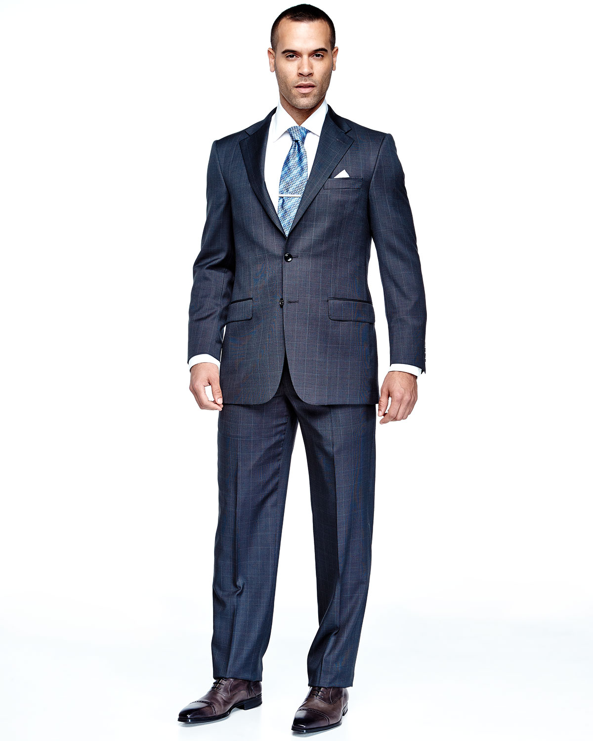 Hickey Freeman | Black Two-Piece Pinstripe-Check Wool Suit for Men | Lyst