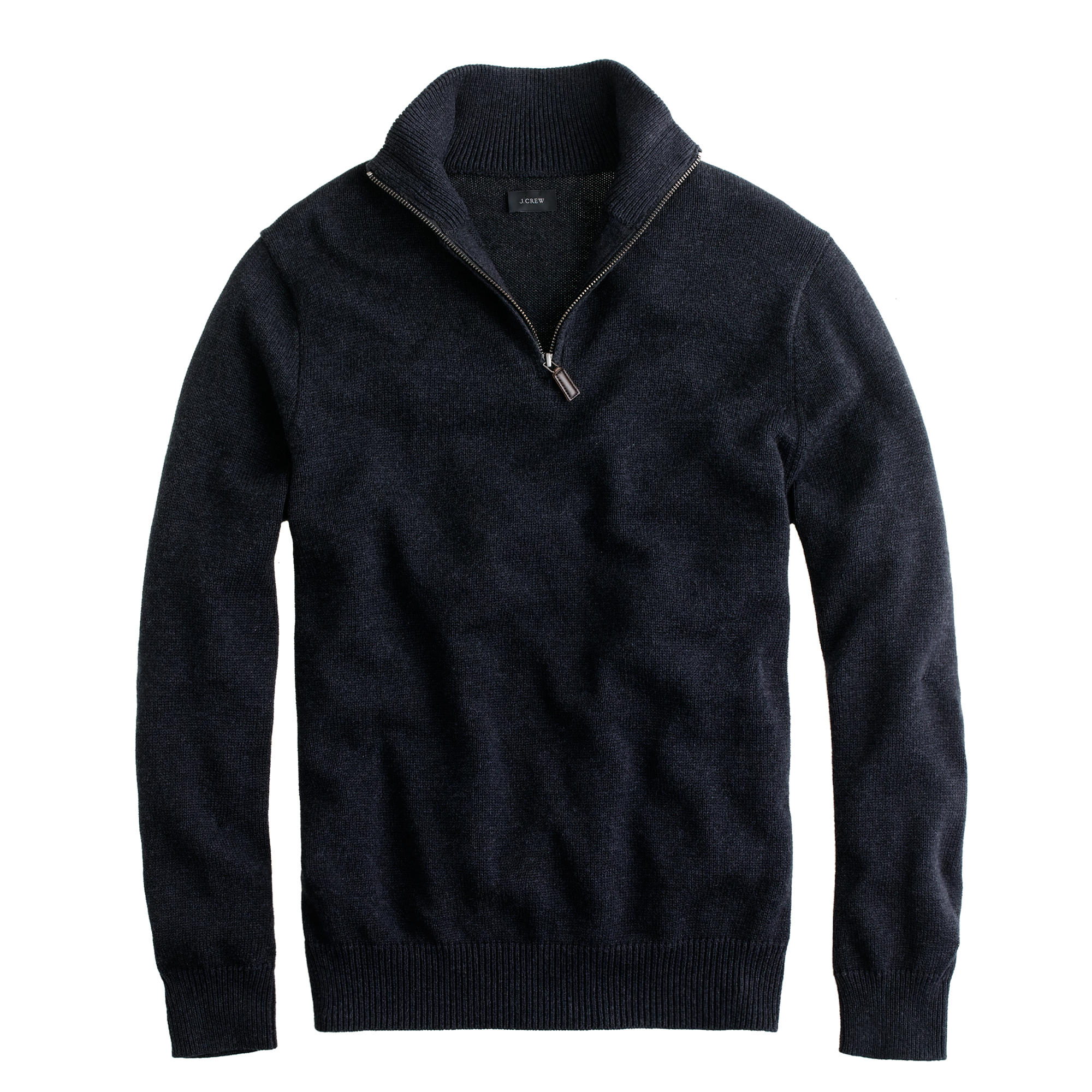 J.crew Cotton-cashmere Half-zip Sweater in Gray for Men | Lyst