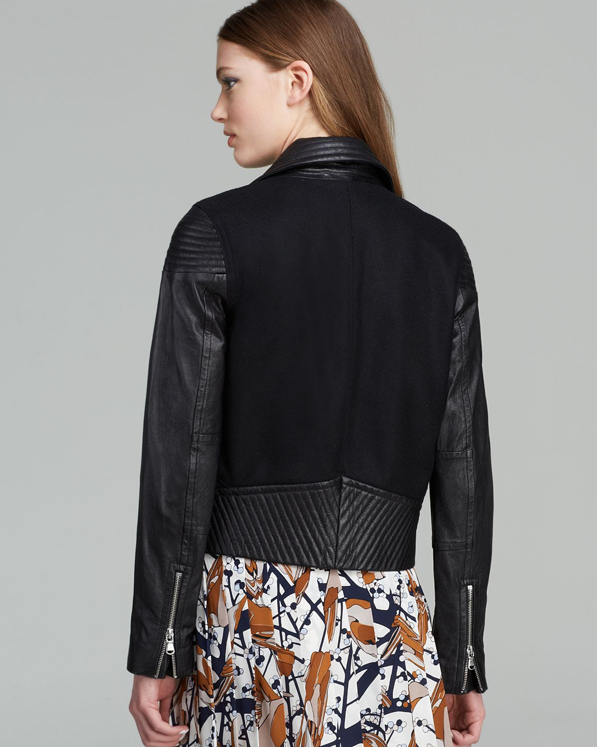 Lyst Marc By Jacobs Jacket Karlie Leather And Wool In Black Gallery