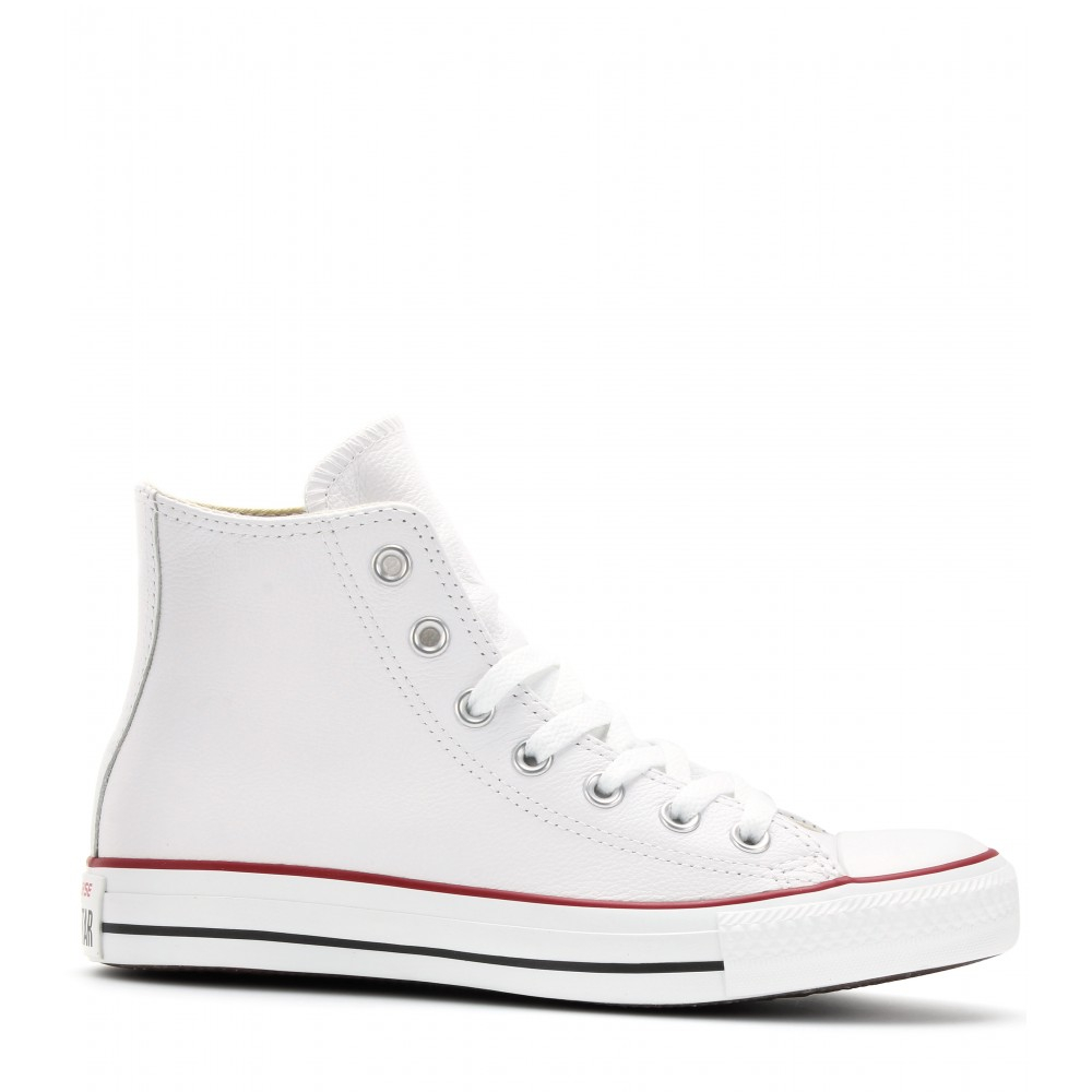 Converse Chuck Taylor All Star Leather Hightop Sneakers in White - Lyst