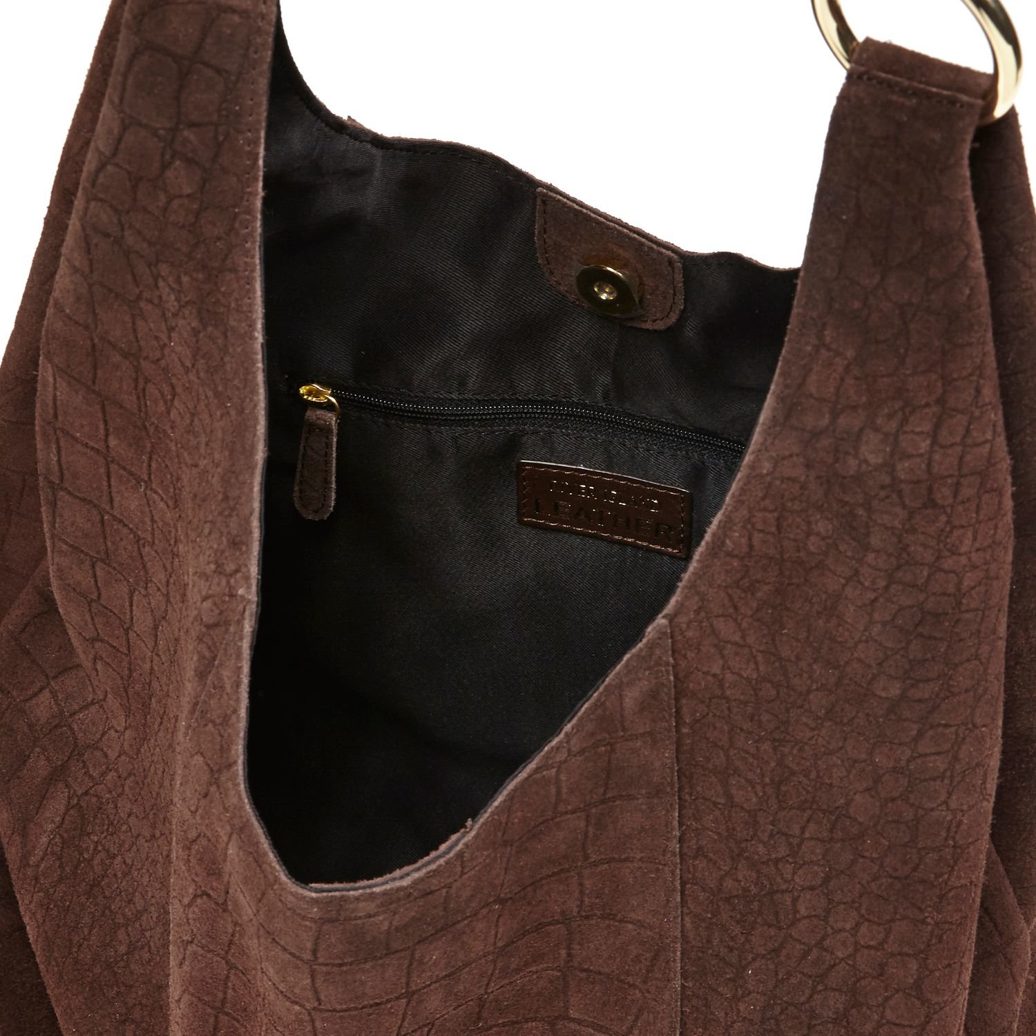 tan suede slouch bag