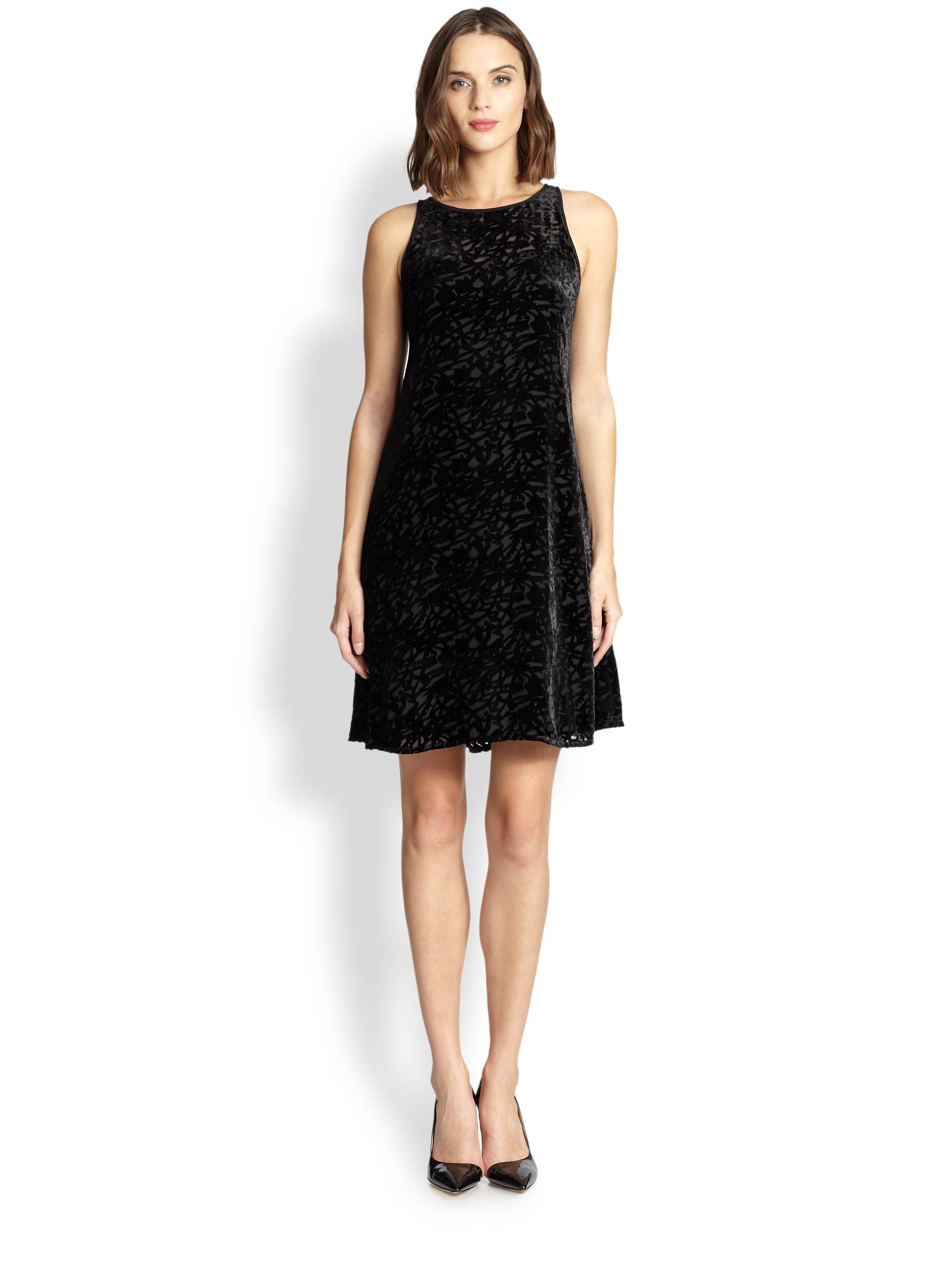 eileen fisher black velvet vine pattern dress product 1 25547037 0 112906721 normal