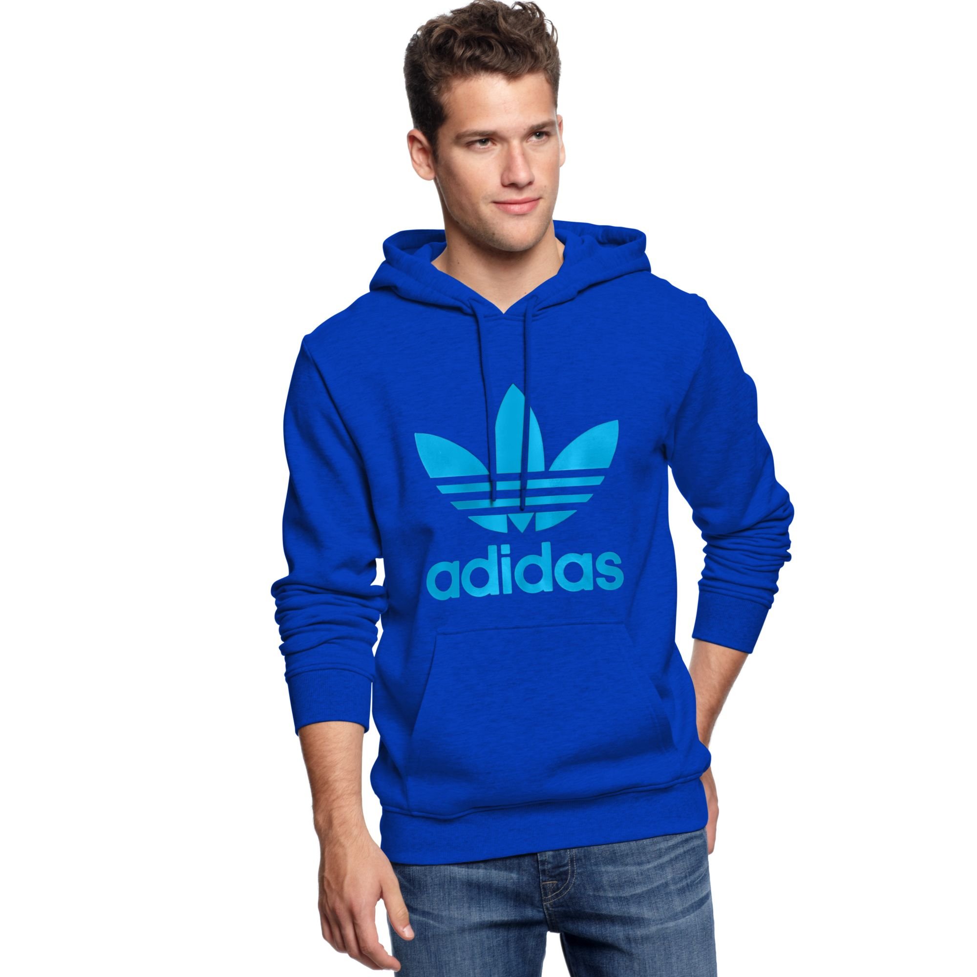 Adidas Hoodie Adi Originals Trefoil Hoodie in Blue for Men | Lyst