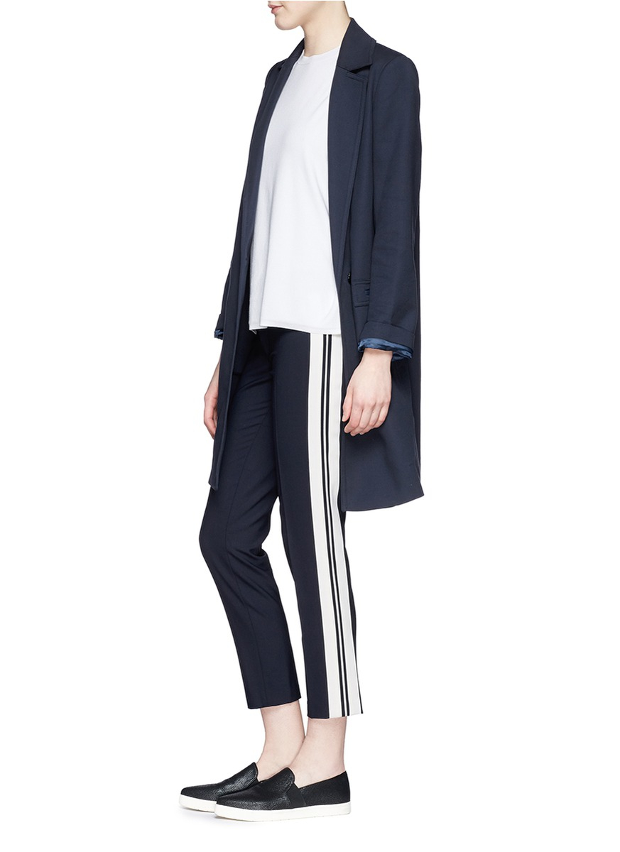 Lyst - Vince Tuxedo Stripe Cropped Slim Wool Pants in Blue