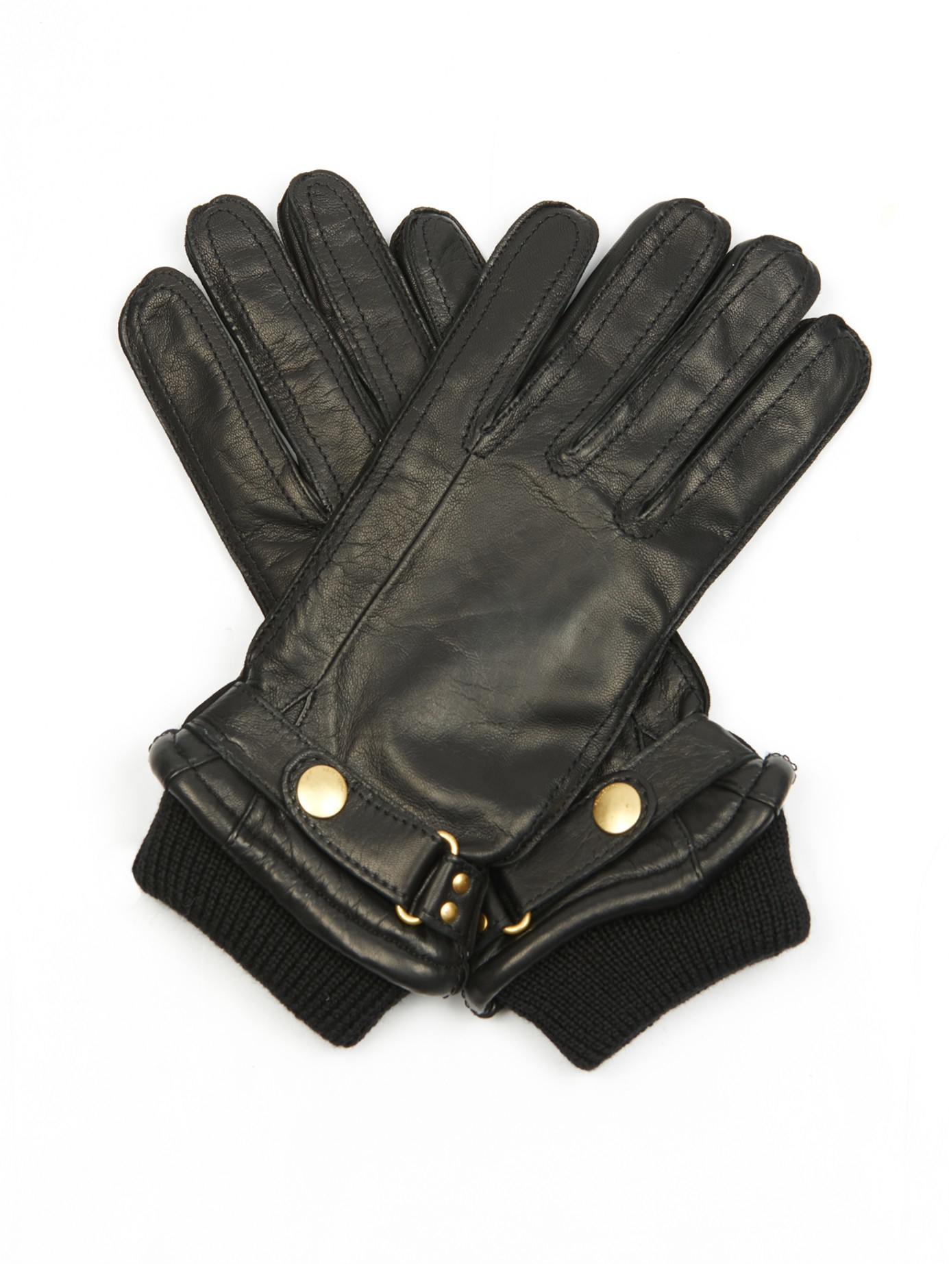Lyst - Paul smith Wool And Leather Gloves in Black for Men