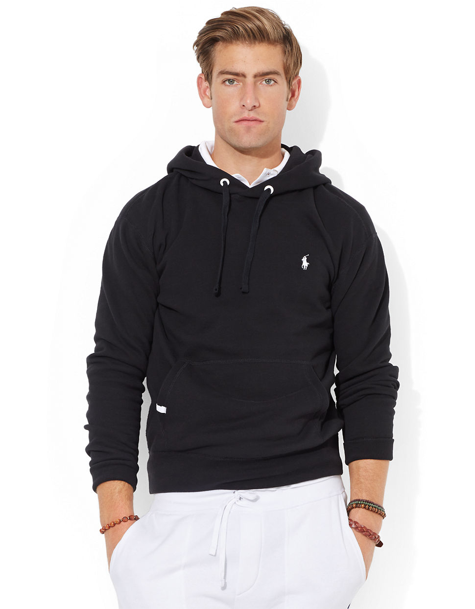 Lyst Polo Ralph  Lauren Solid Fleece Hoodie in Black for Men