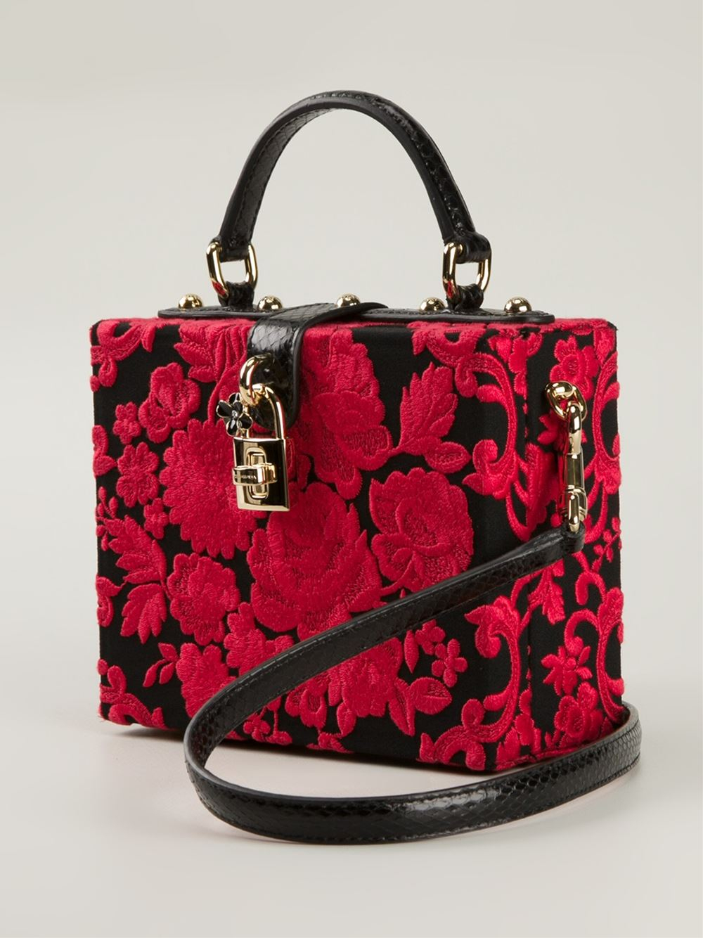 Dolce & Gabbana Dolce Floral-Print Shoulder Bag In Black | Lyst